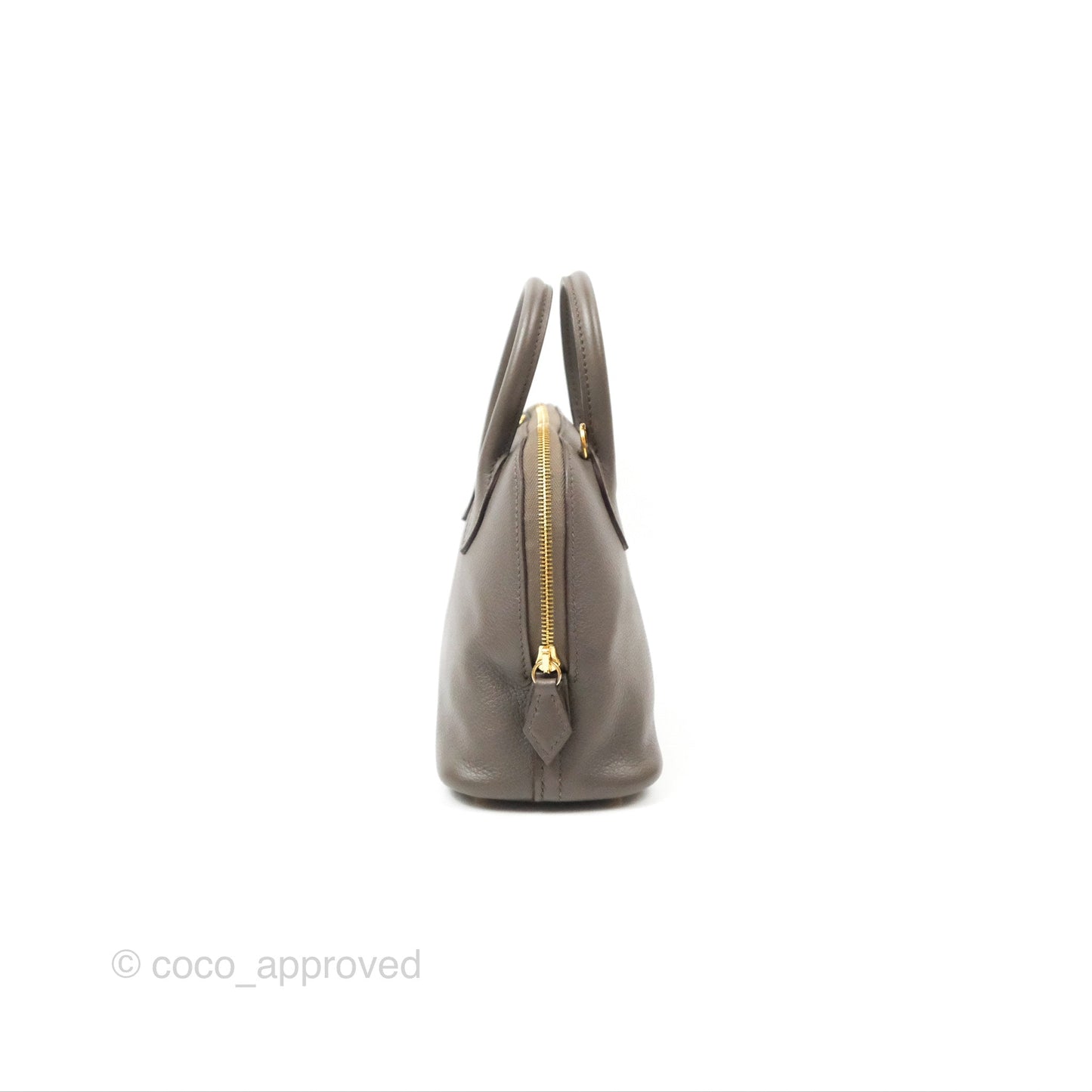 Hermès Bolide Mini 1923 Gris Etain 8F Evercolor Gold Hardware