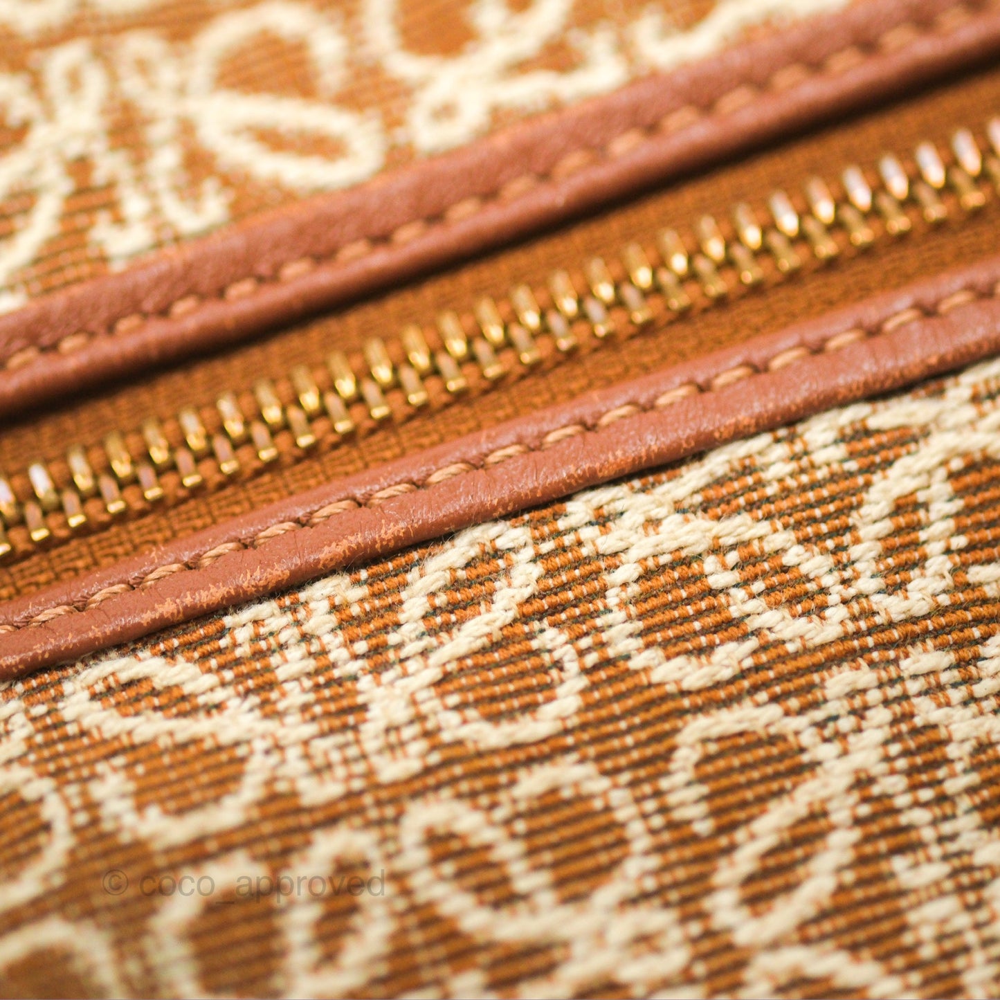 Loewe Small Cubi bag in Anagram Jacquard & Calfskin Tan Pecan