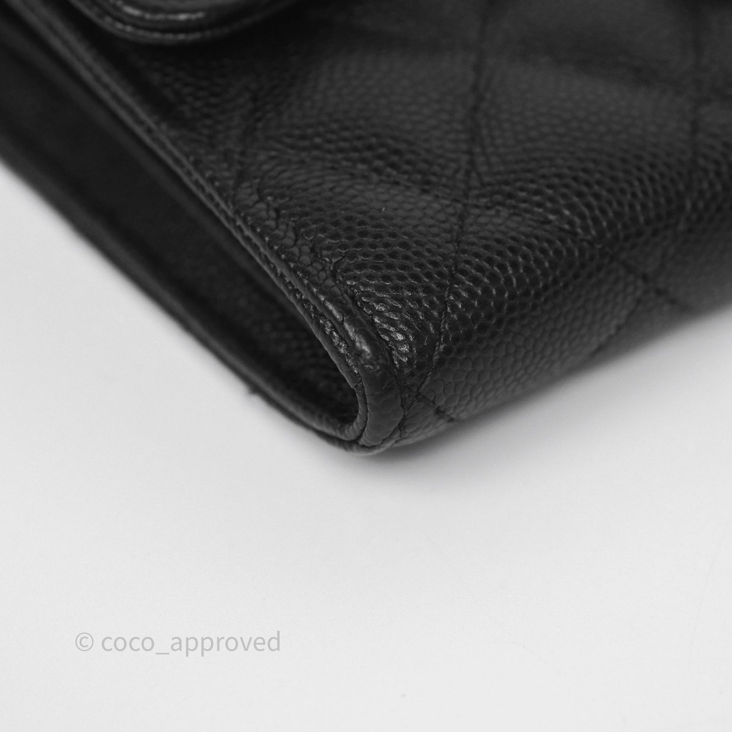 Chanel Classic Medium Flap Wallet Quilted Black Caviar Gold Hardware