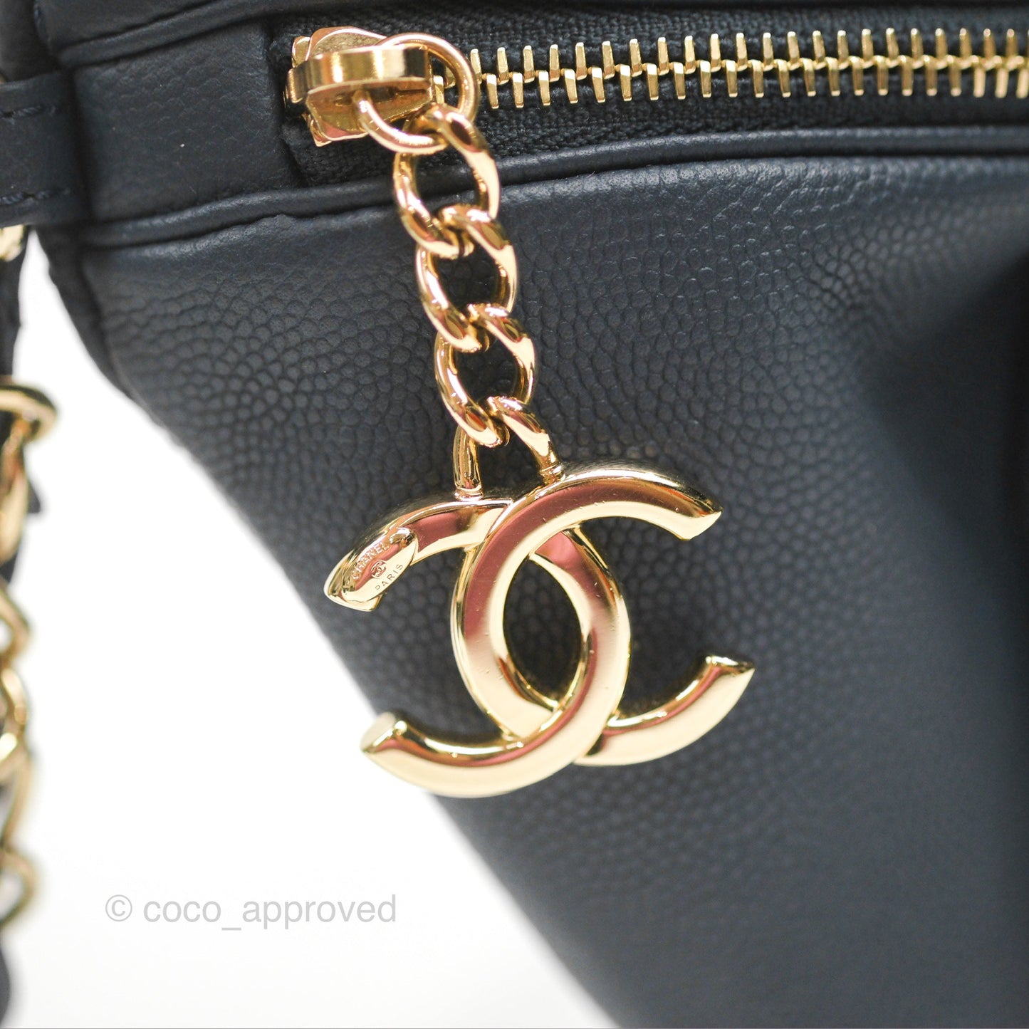 Chanel Business Affinity Waist Belt Bag Navy Caviar Gold Hardware