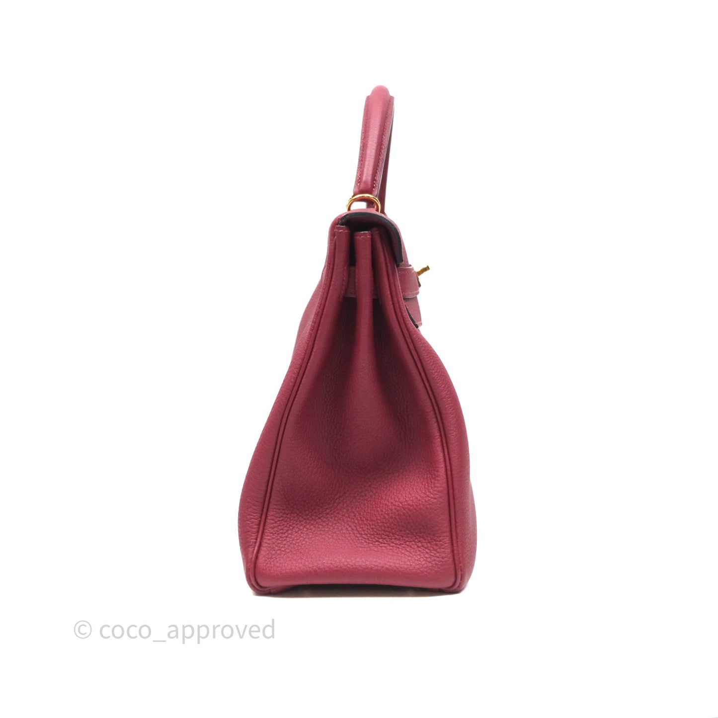 Hermès Kelly 32 Retourne Rouge Grenat K1 Togo Gold Hardware