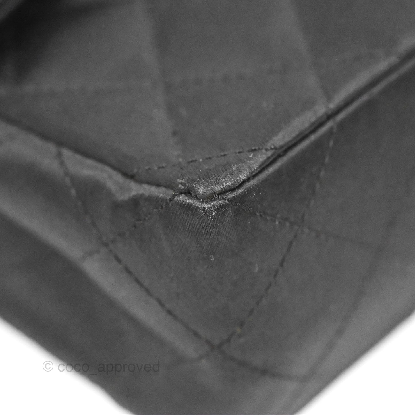 Chanel Mini Square Black Satin Gold Hardware