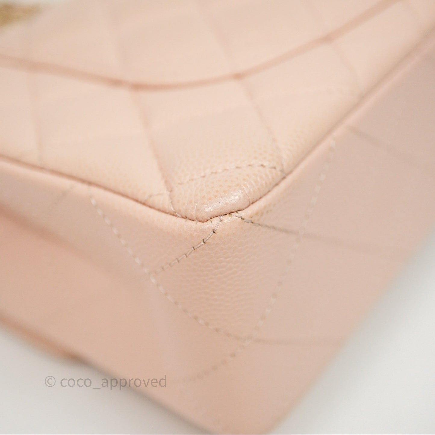 Chanel Small Classic Flap Quilted Rose Clair Caviar Gold Hardware
