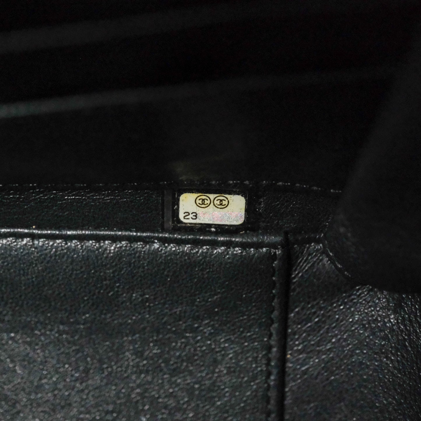 Chanel Quilted Large CC Filigree Vanity Case Navy Black Caviar