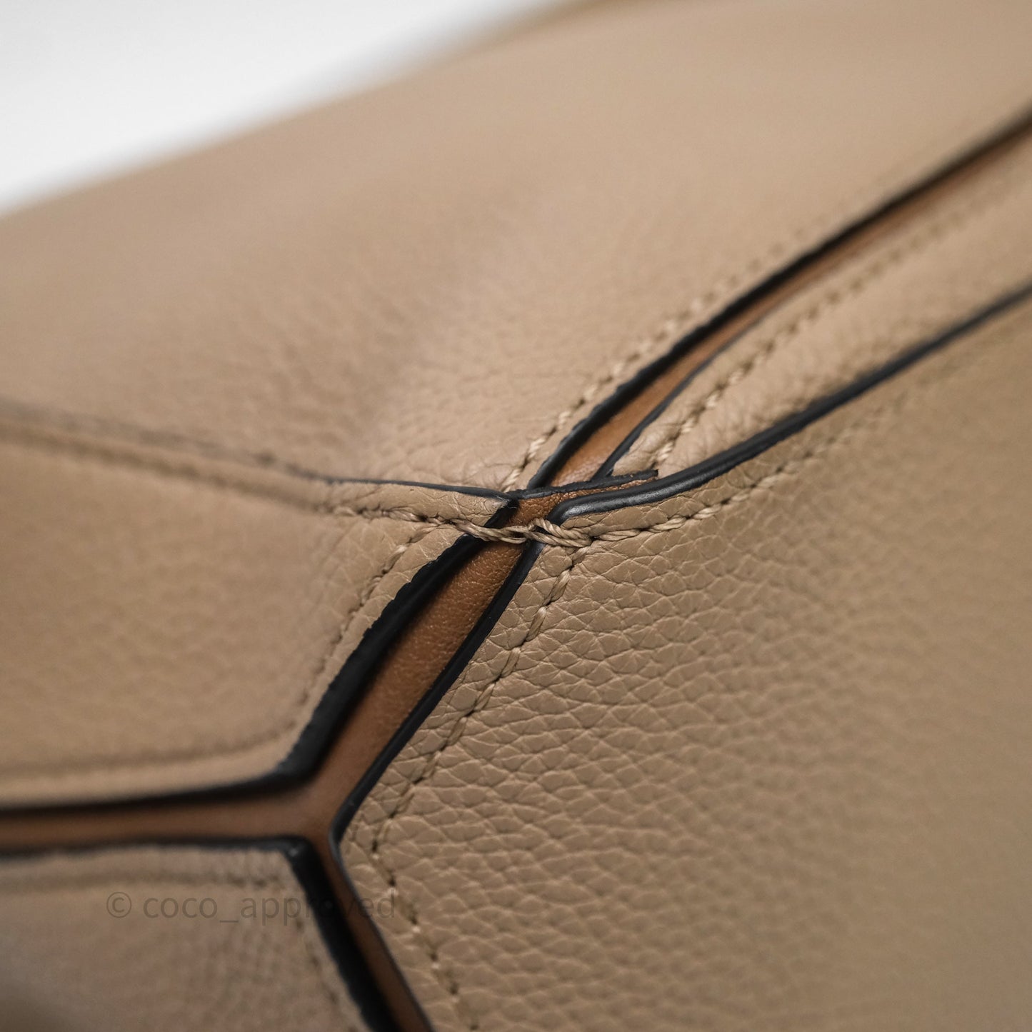 Loewe Small Puzzle Bag Sand Mink Grained Calfskin Gold Hardware