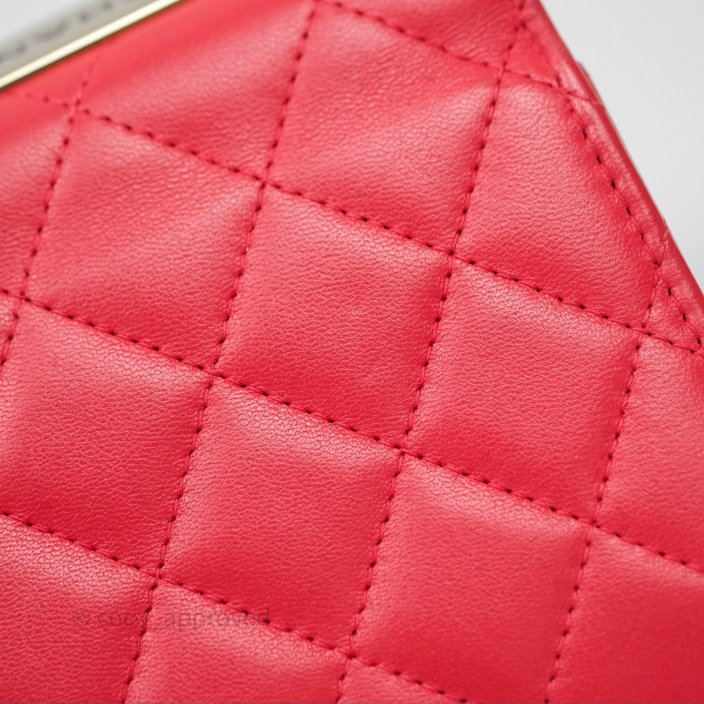 Chanel Mini Quilted Trendy CC Clutch With Chain Red Lambskin Gold Hardware