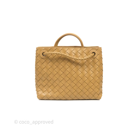 Bottega Veneta Small Andiamo Bag Dark Praline Intrecciato Lambskin