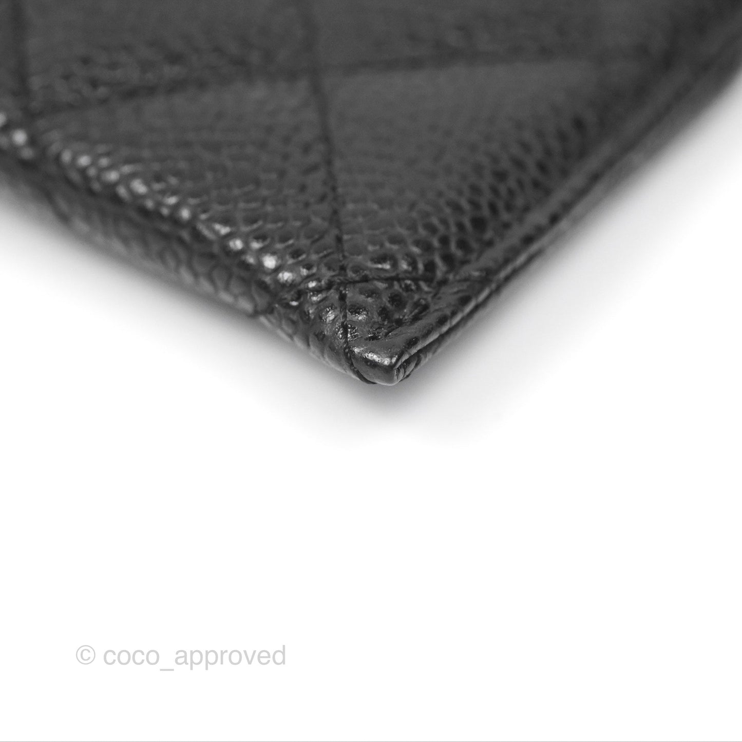 Chanel Classic Flat Card Holder Black Caviar Gold Hardware