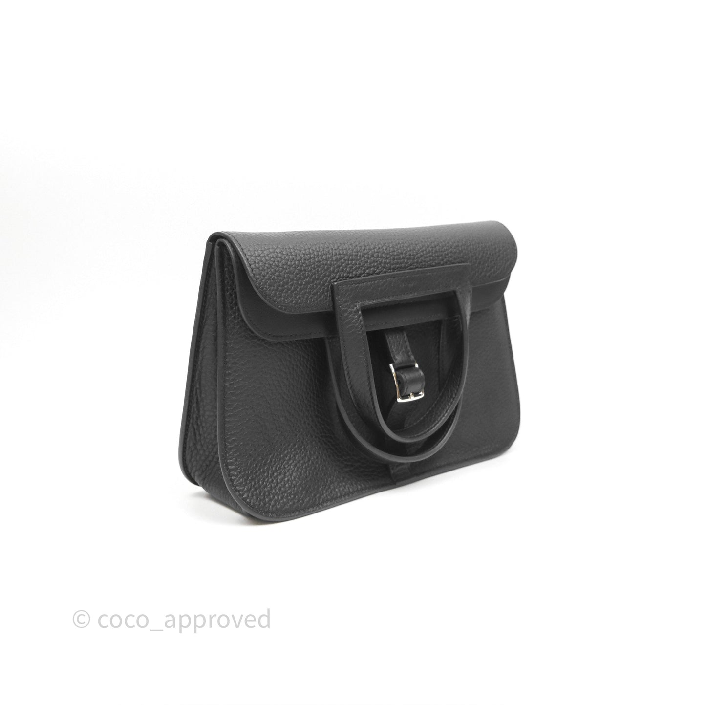 Hermès Halzan 25 Black Noir 89 Clemence Palladium Hardware