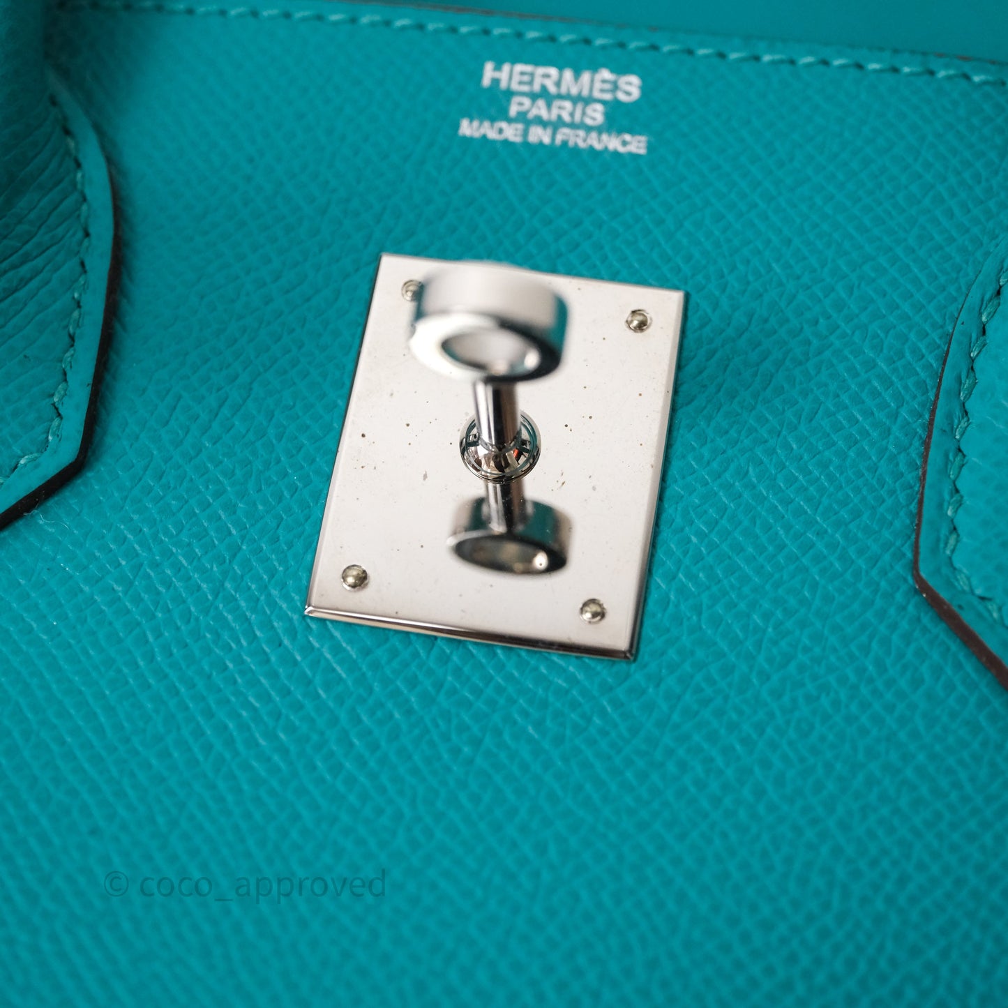 Hermès Birkin 30 Retourne Vert Verone U1 Epsom Palladium Hardware