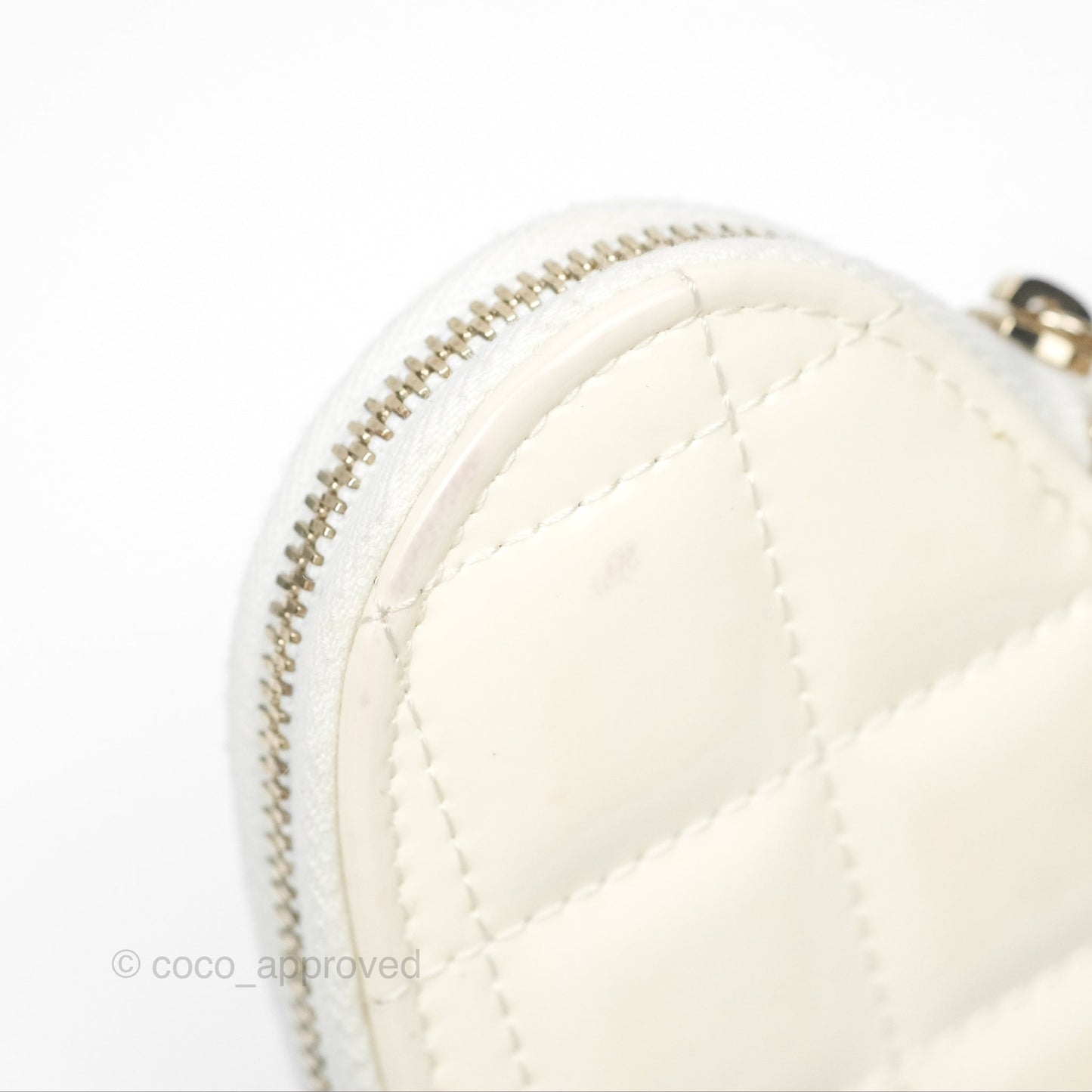 Chanel Heart Clutch with Chain with Coin Purse Black White Patent