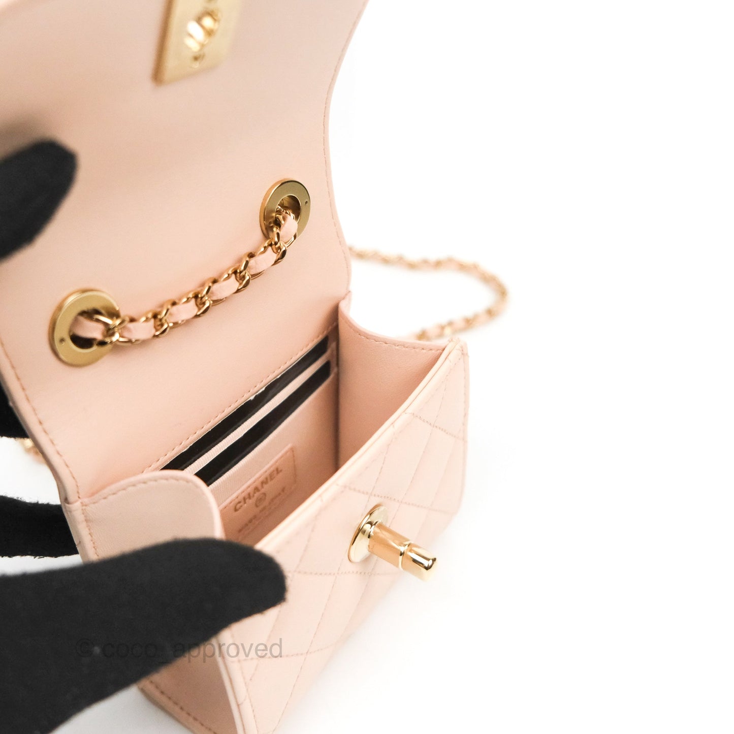 Chanel Mini Quilted Trendy CC Clutch With Chain Light Pink Lambskin Gold Hardware