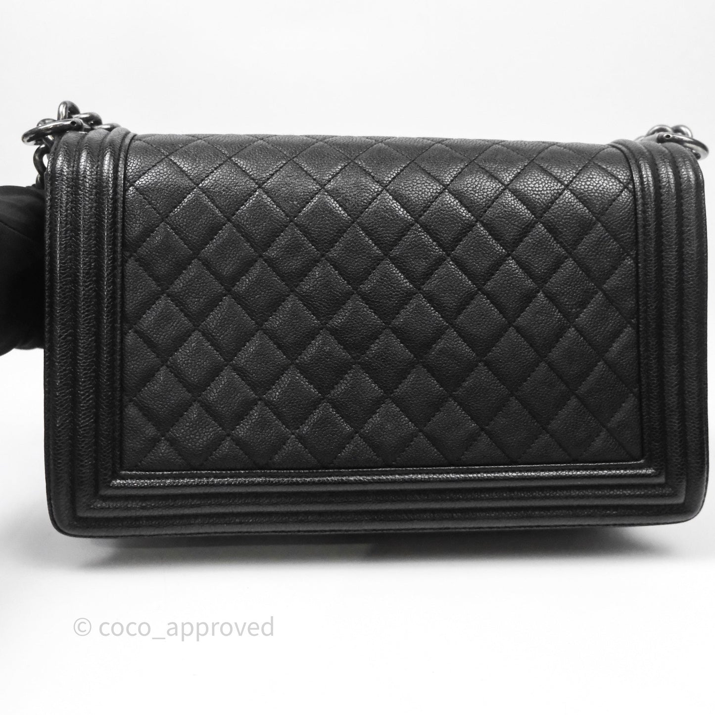 Chanel Quilted New Medium Boy Black Caviar Ruthenium Hardware
