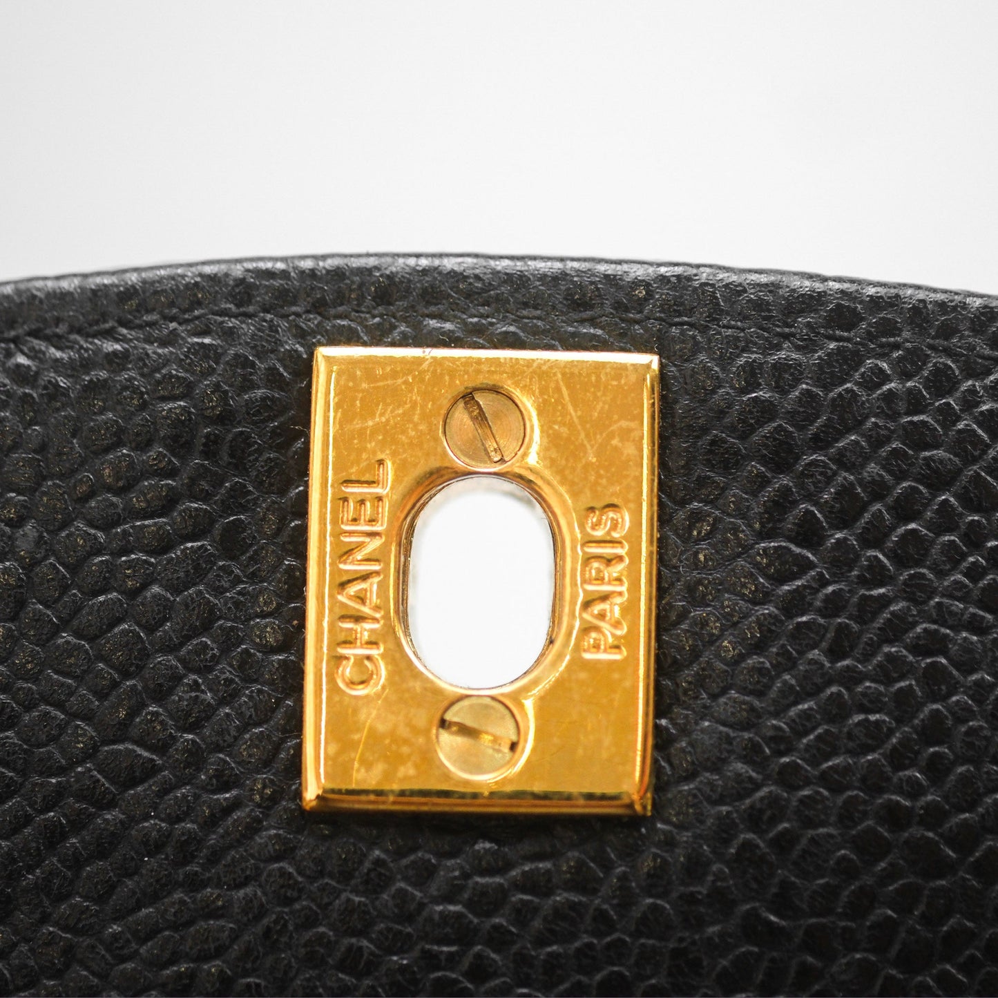 Chanel Small Vintage Quilted Classic Diana Flap Bag Black Caviar 24K Gold Hardware