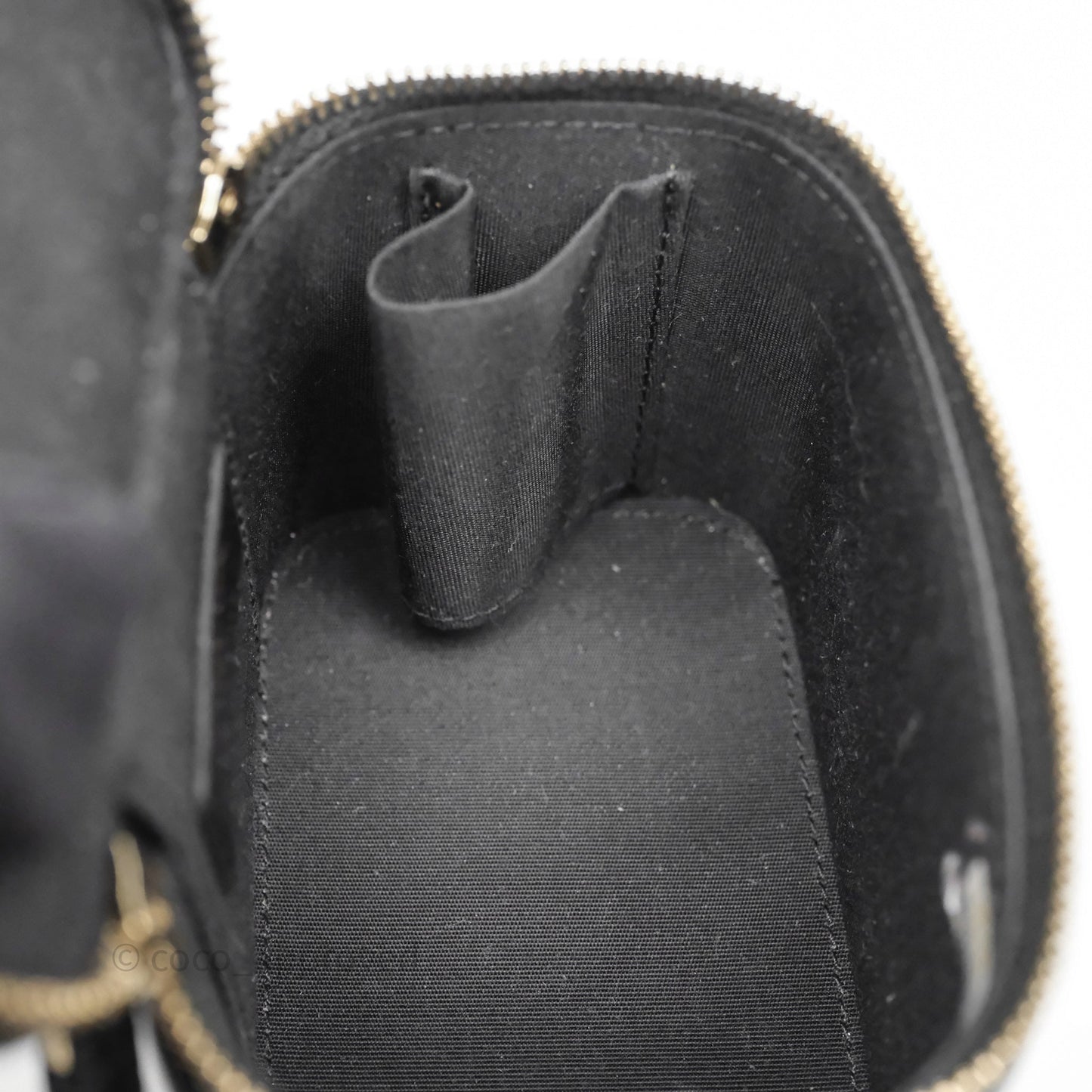 Chanel Mini Top Handle Vanity With Chain Black Lambskin Aged Gold Hardware