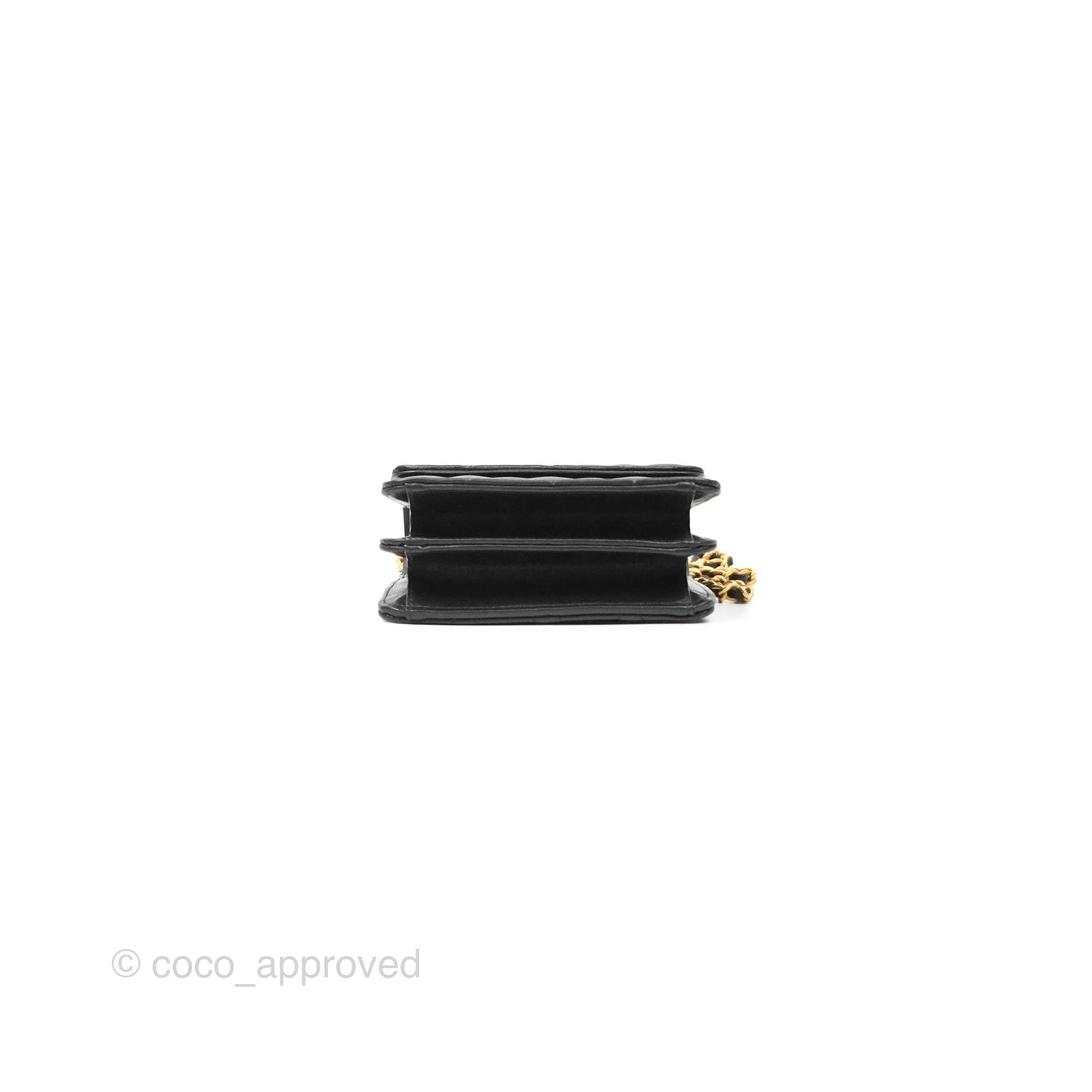 Chanel Top Handle Clutch With Chain Black Lambskin Aged Gold Hardware