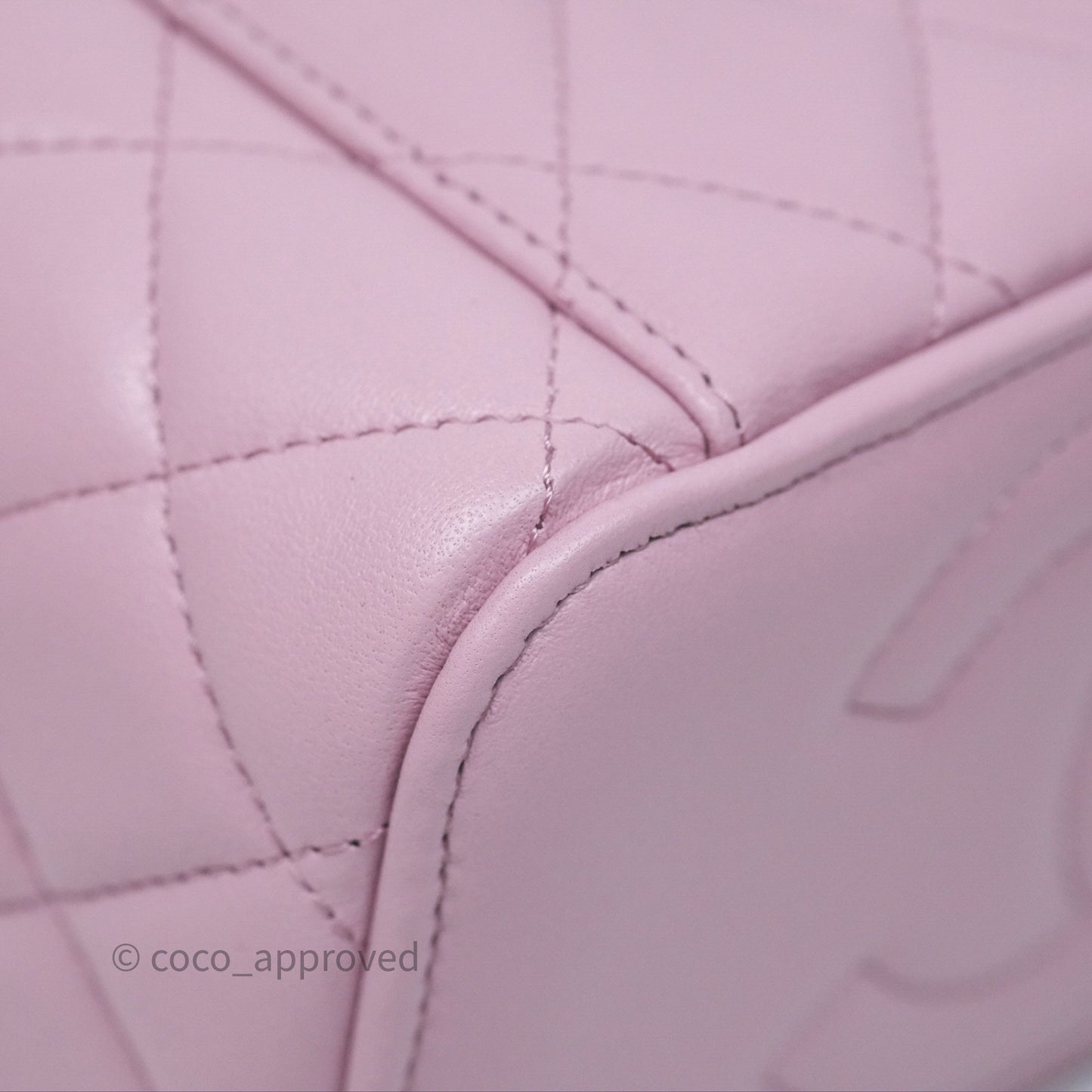 Chanel Vanity Rectangular Top Handle Lilac Lambskin Gold Hardware