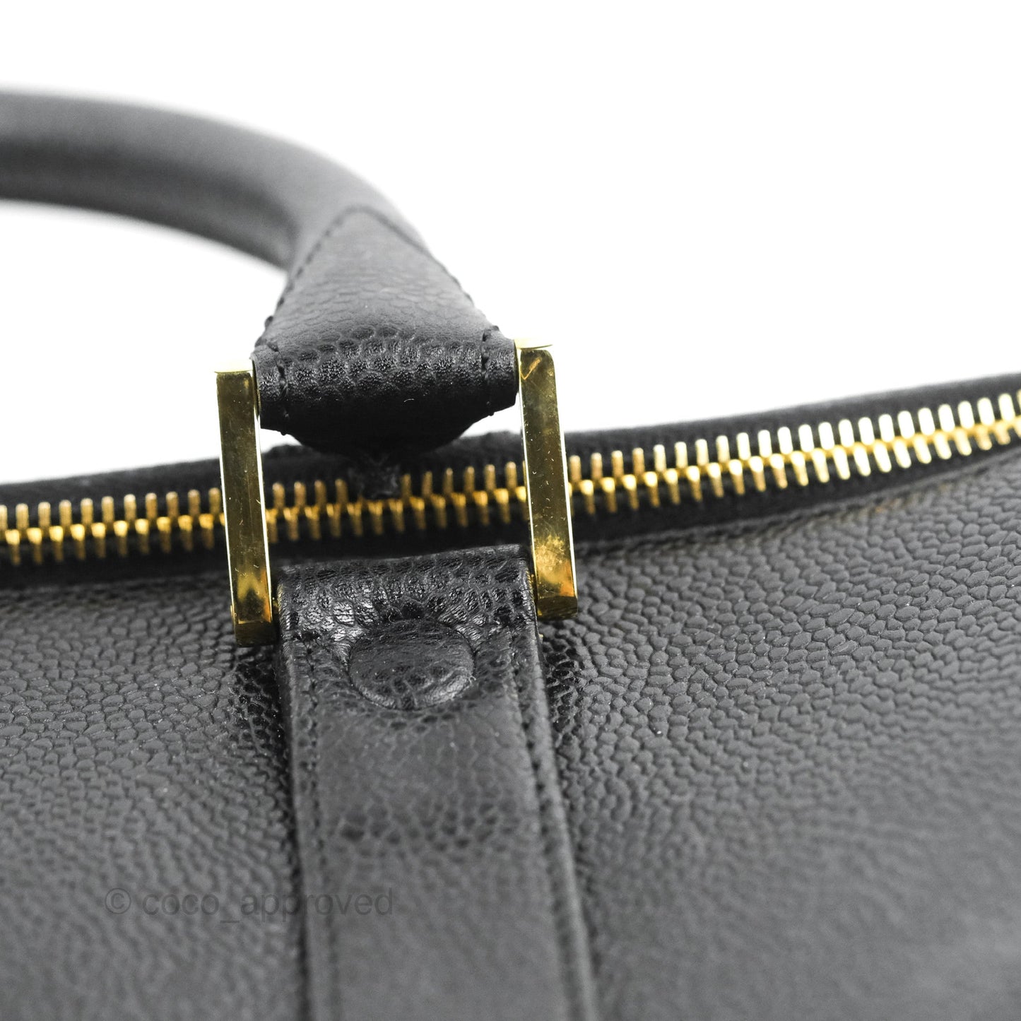 Chanel Vintage Boston Bag Black Caviar Gold Hardware