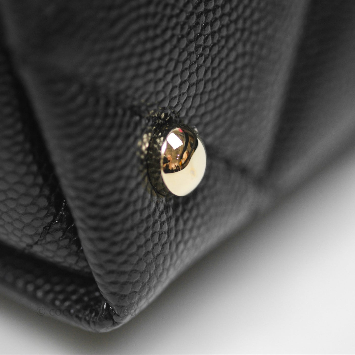 Chanel Quilted Small Top Handle Flap Bag Black Caviar Gold Hardware