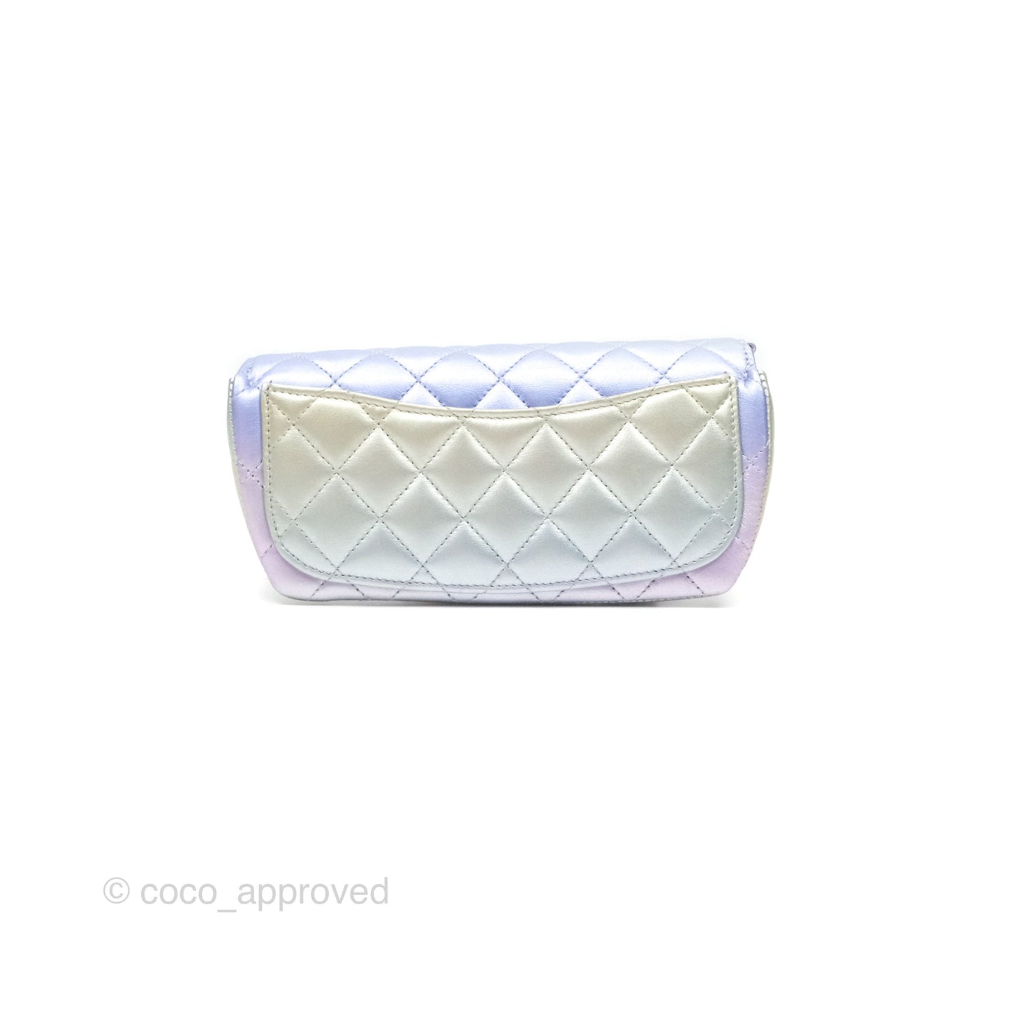 Chanel Quilted Case on Chain Iridescent Rainbow Calfskin