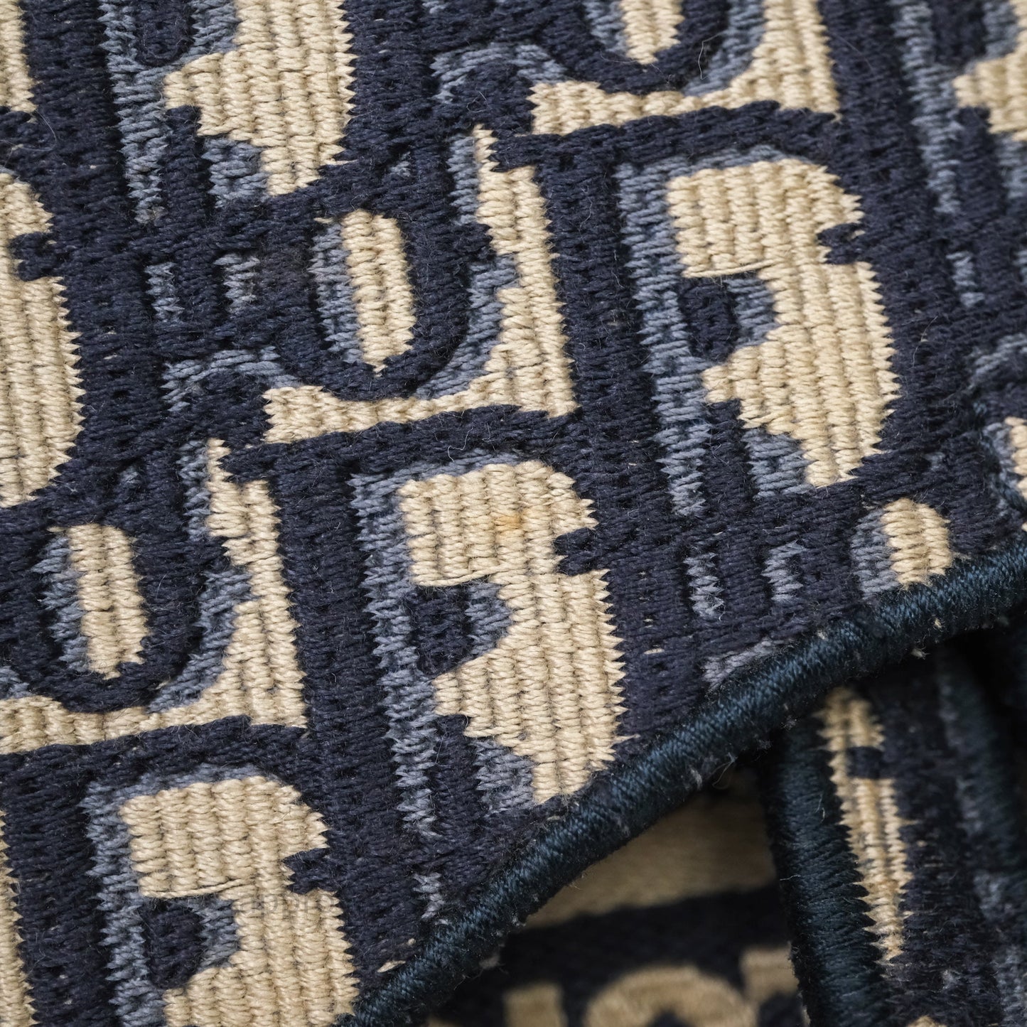 Christian Dior Navy Oblique Slim Saddle Pouch