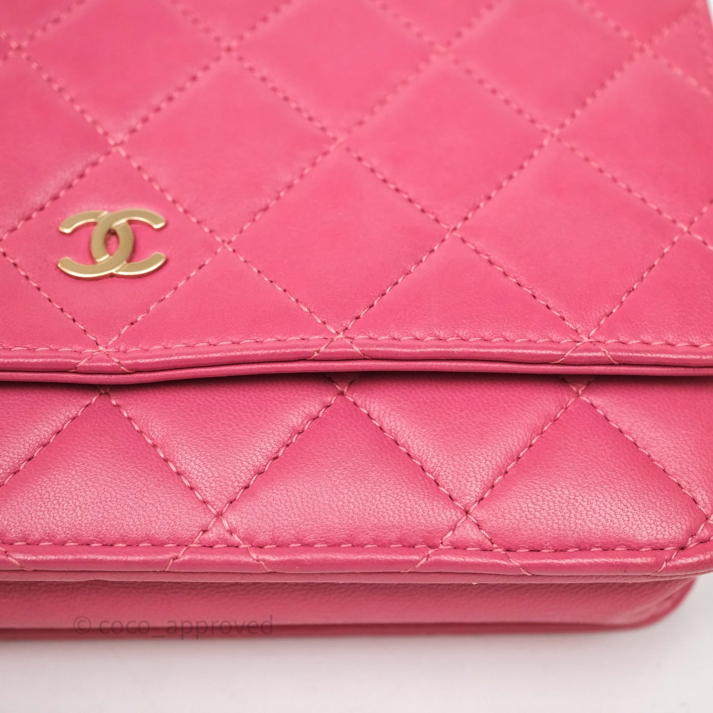 Chanel Quilted Classic WOC Pink Lambskin Gold Hardware
