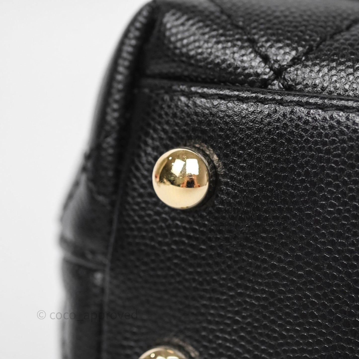 Chanel Mini Coco Handle Quilted Black Caviar Gold Hardware