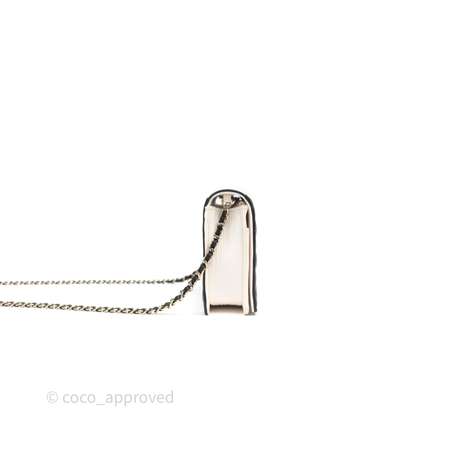 Chanel Quilted Book Wallet on Chain WOC Black Lambskin Gold Hardware