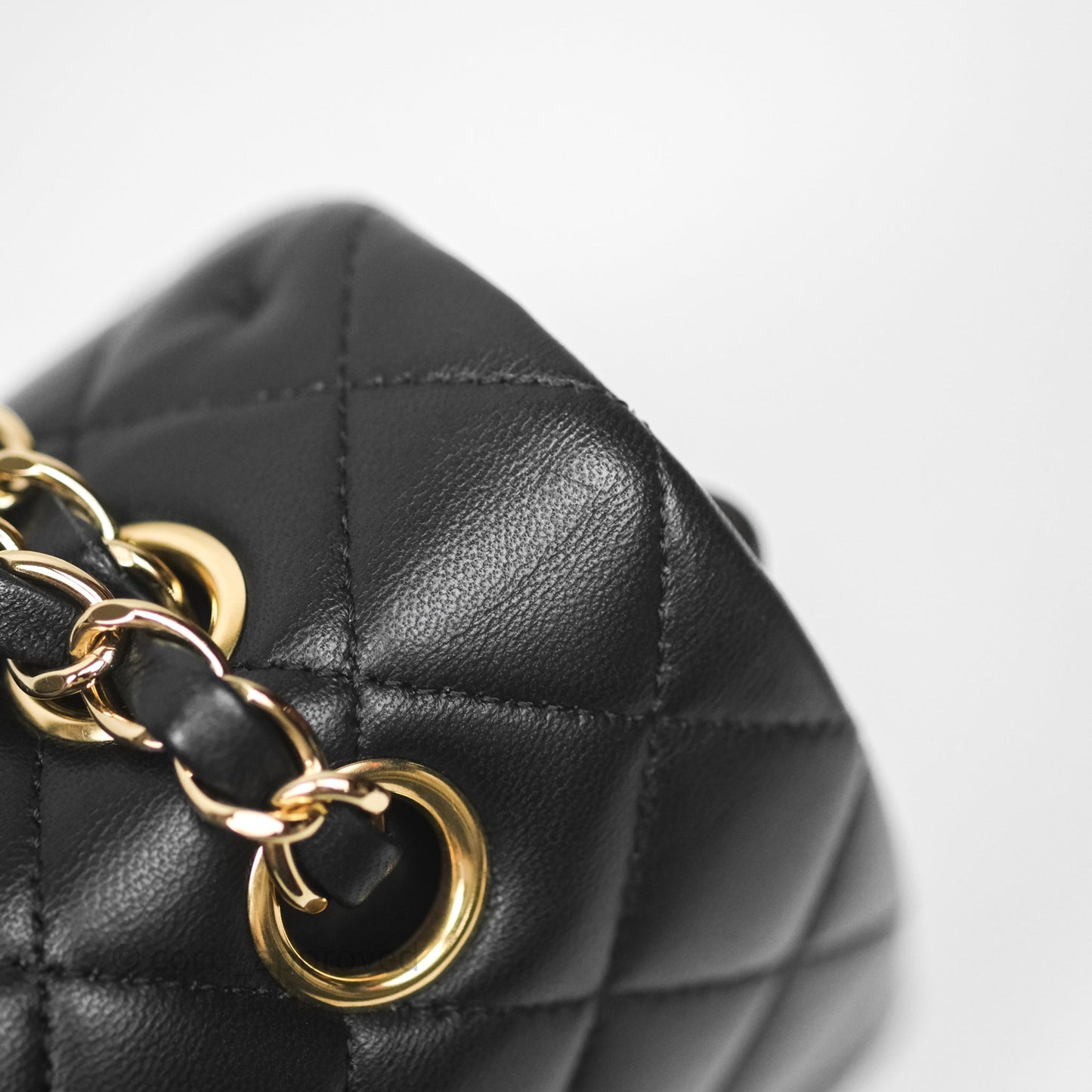 Chanel Classic M/L Medium Flap Quilted Black Lambskin Gold Hardware