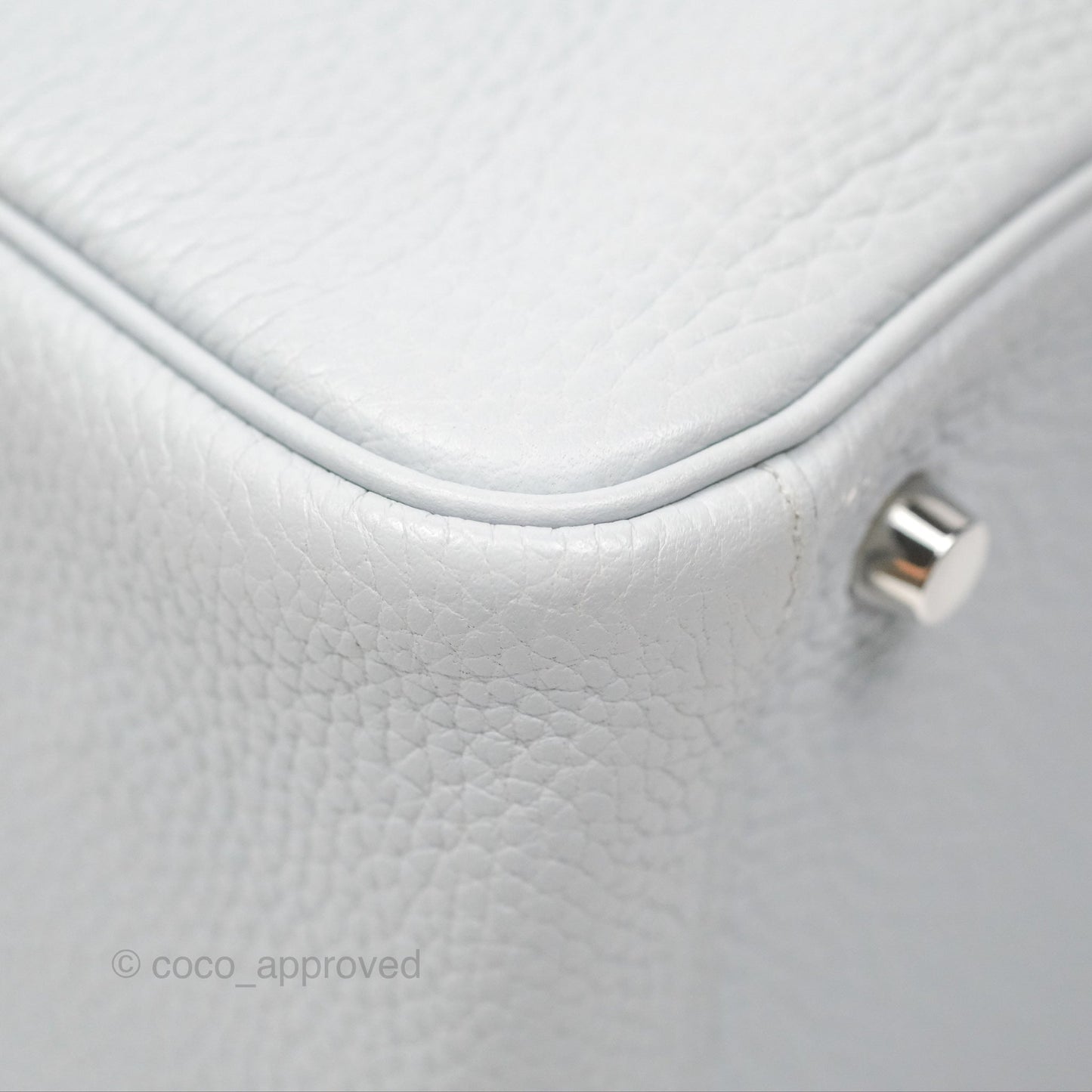 Hermès Lindy 26 Blue Glacier 8U Taurillon Clemence Palladium Hardware
