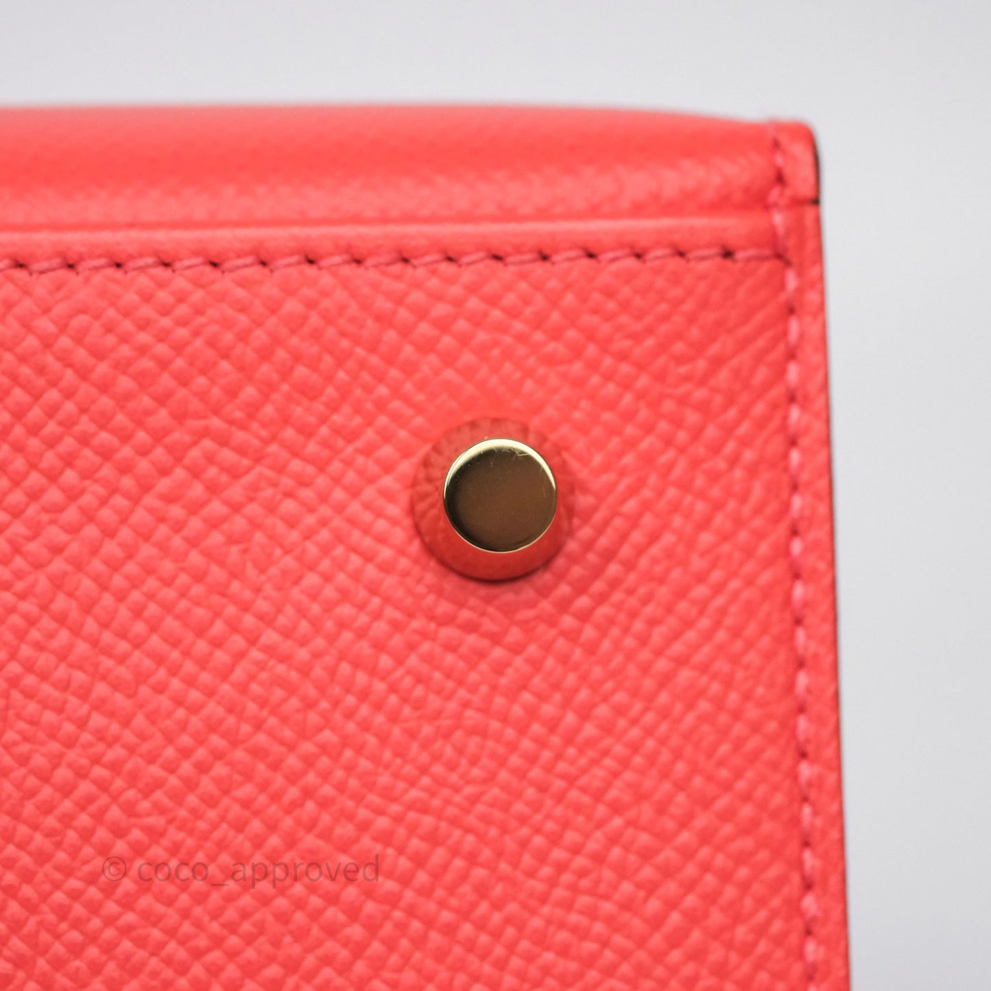 Hermès Sellier Kelly 28 Rose Jaipur Epsom Gold Hardware