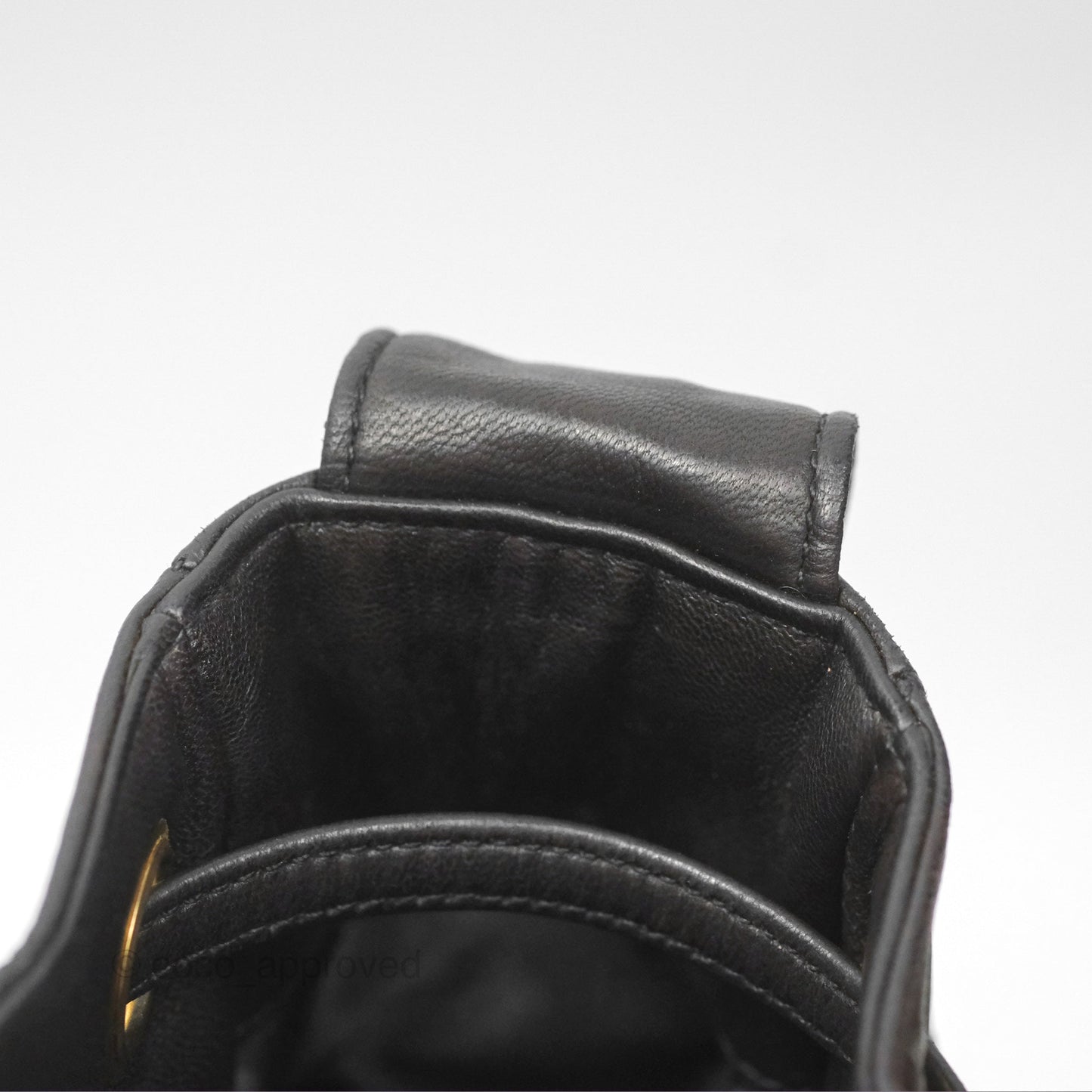 Chanel Vintage Drawstring Bucket Bag Black Lambskin Gold Hardware