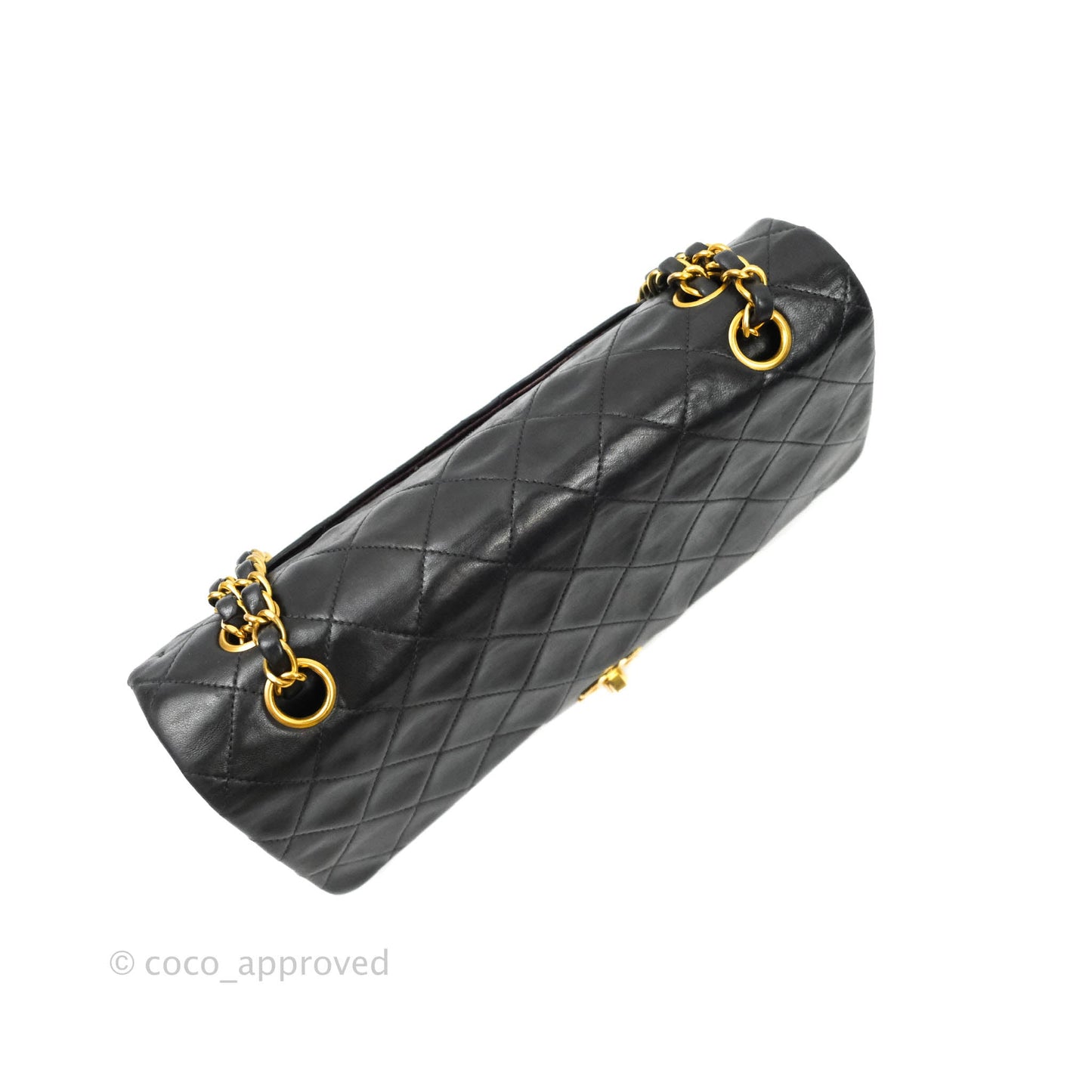Chanel Vintage Classic Quilted Lambskin Flap Bag Black 24K Gold Hardware