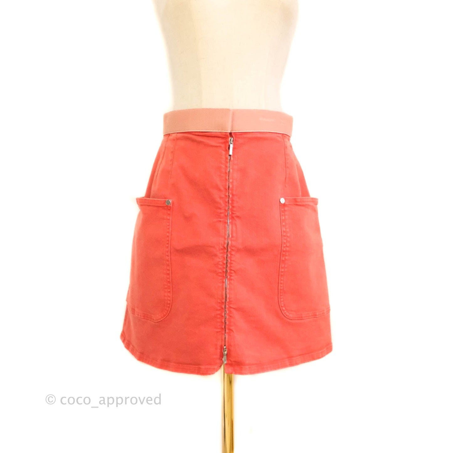 Chanel Denim Skirt Coral Size 40