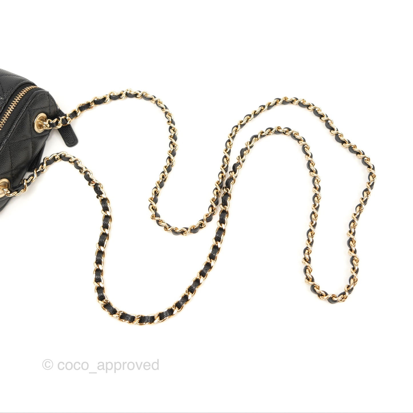 Chanel Classic Mini Vanity With Chain Black Caviar Gold Hardware