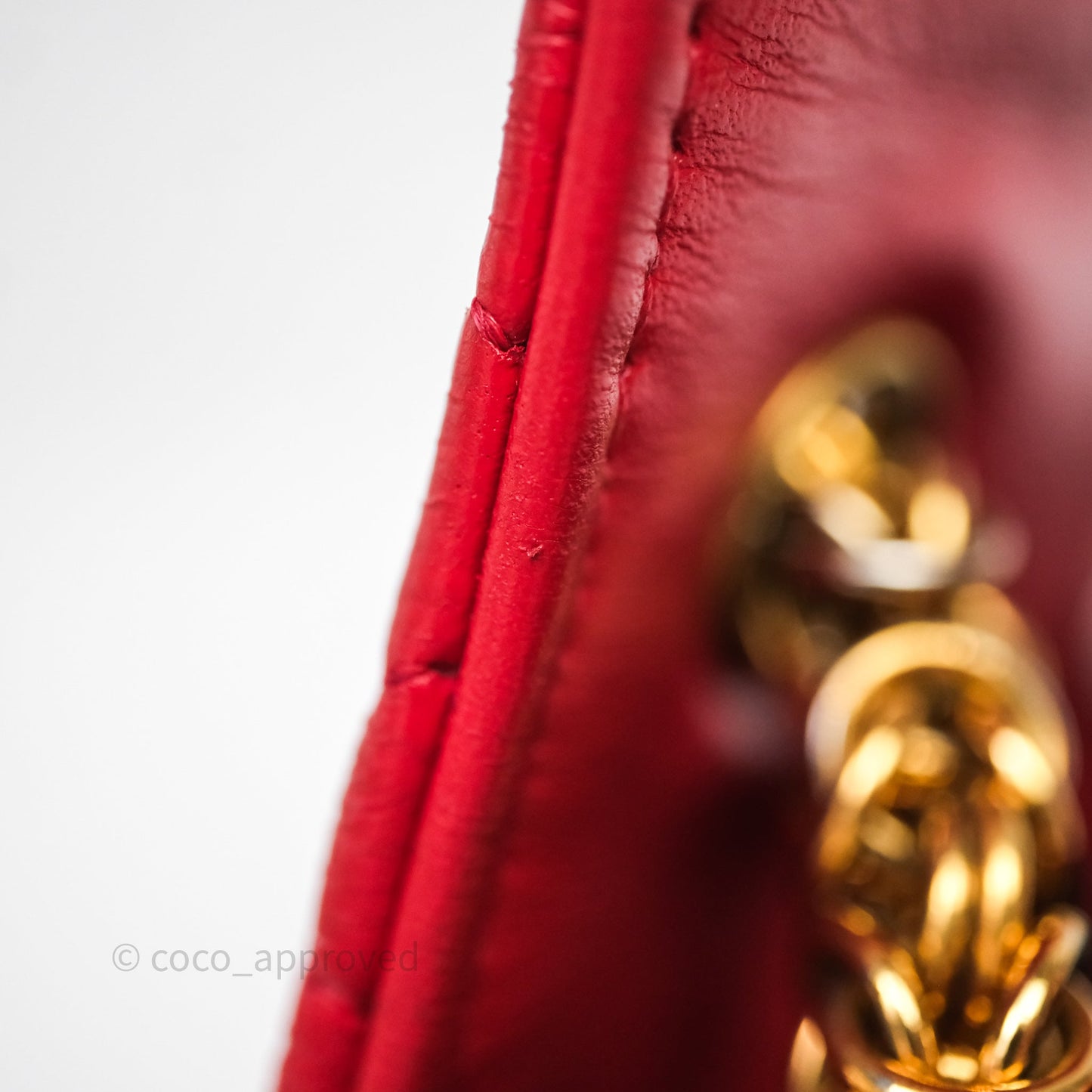 Chanel Vintage Quilted Flap Bag Red Lambskin Gold Hardware