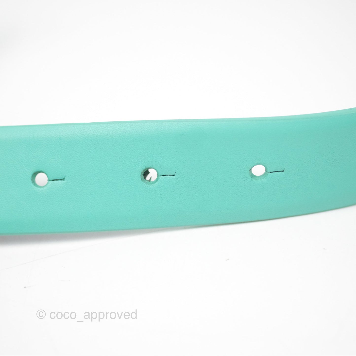 Chanel Calfskin CC Turn Lock Belt Turquoise 18C
