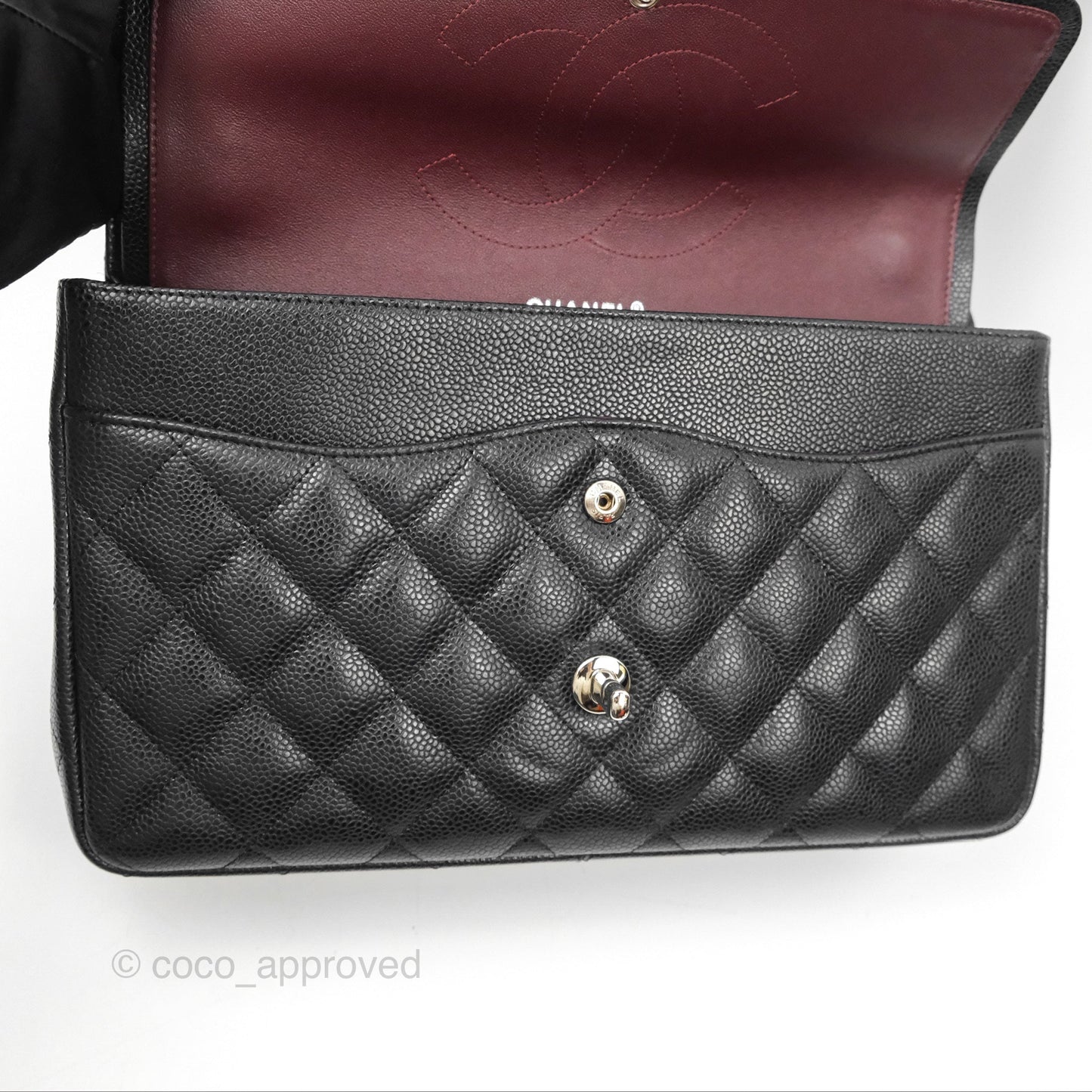 Chanel Jumbo Double Flap Black Caviar Silver Hardware⁣⁣