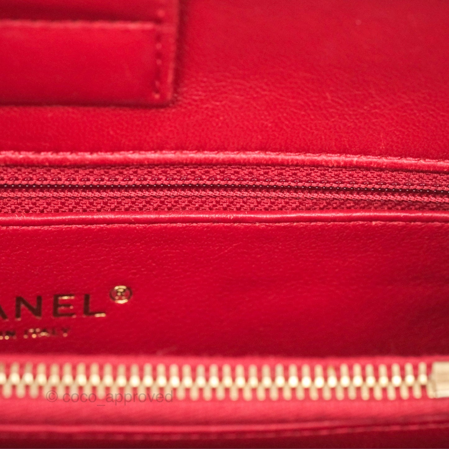 Chanel Tote Bag Red Lambskin Aged Gold Hardware