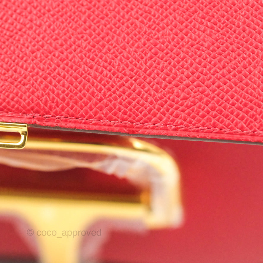 Hermès Della Cavalleria Mini Bag Rouge Piment Epsom Gold Hardware