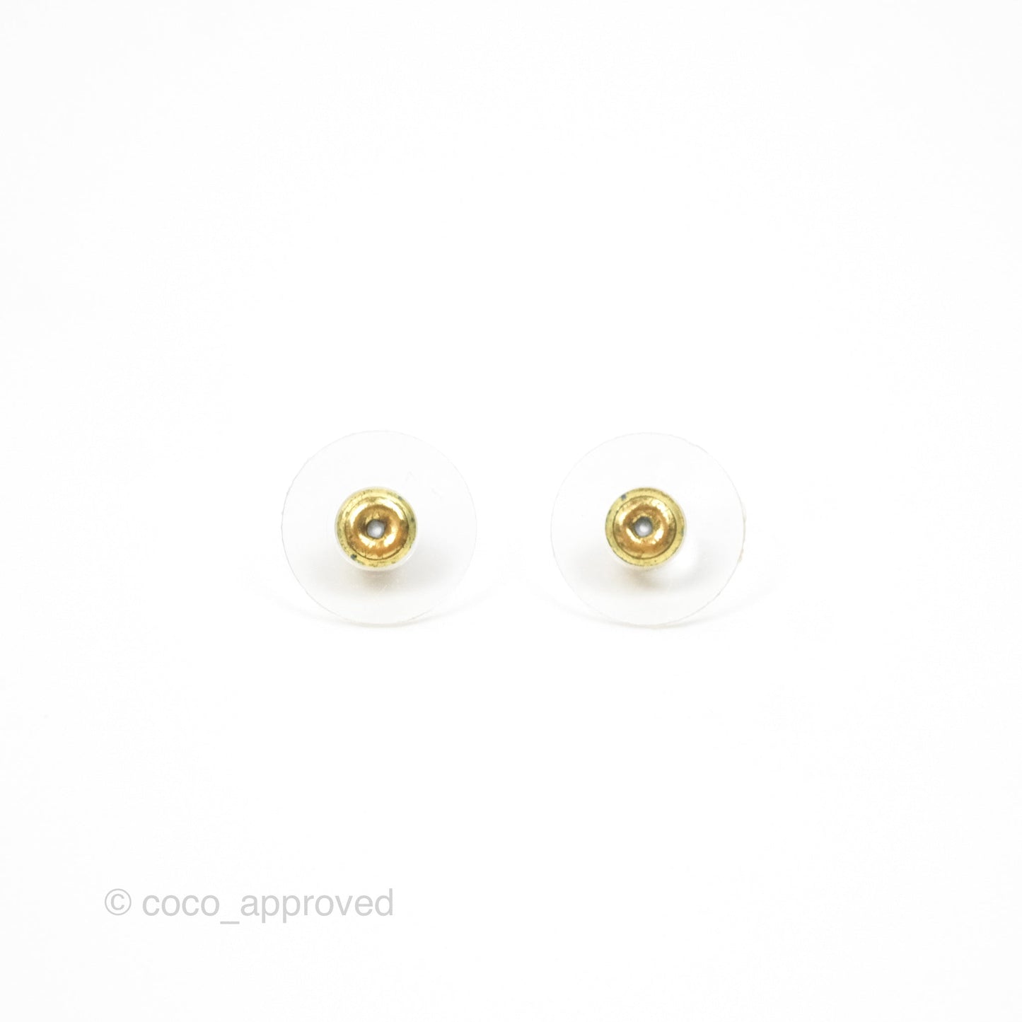 Chanel Pearl Black Crystal CC Earrings Gold Tone 22B