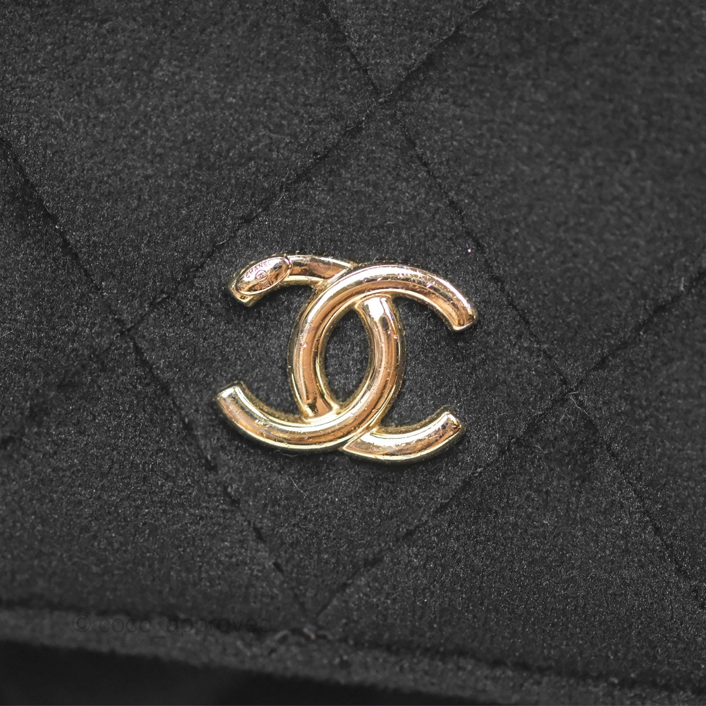 Chanel Crystals Pearl Crush Mini Belt Bag with Chain Black Velvet Gold Hardware
