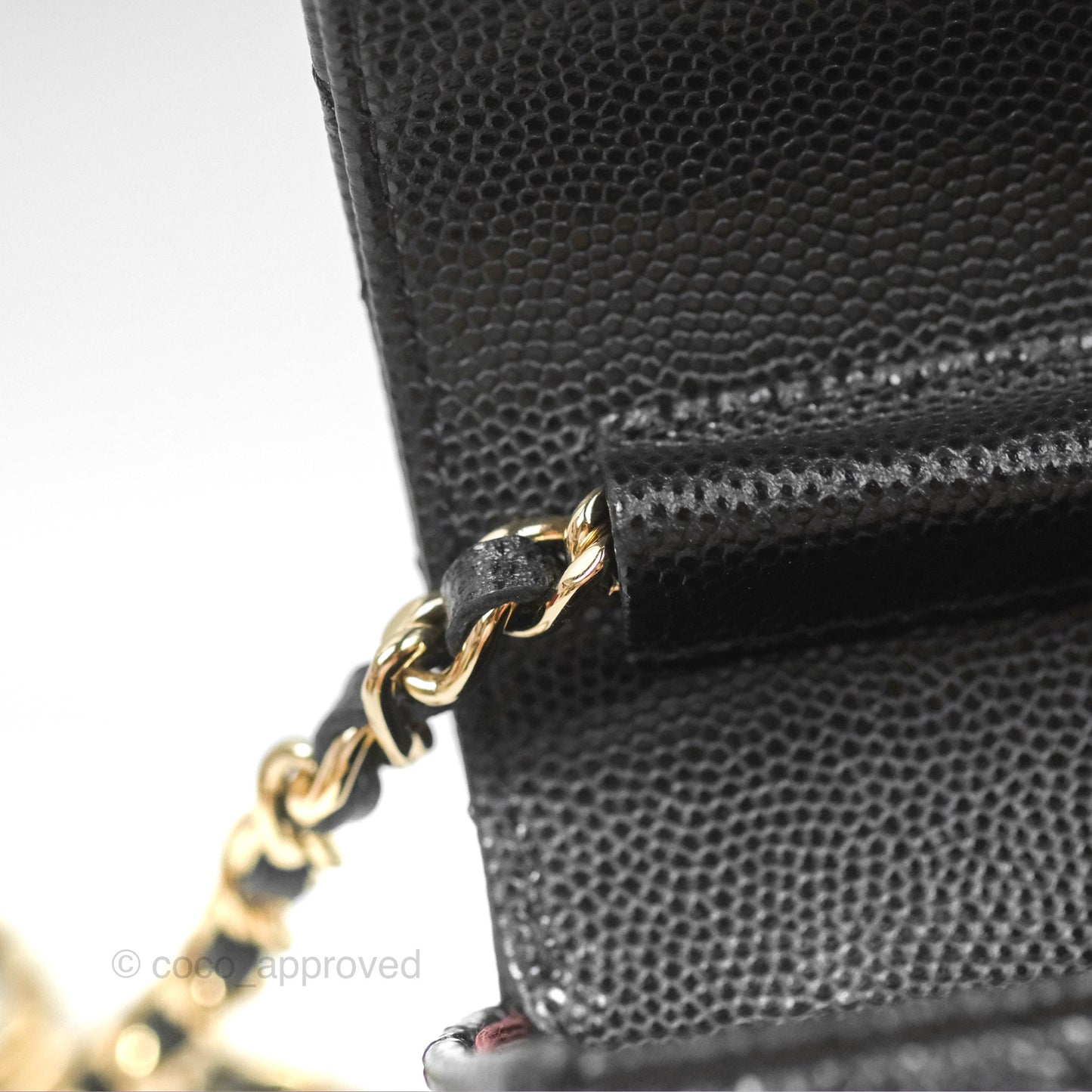 Chanel Mini Clutch With Chain Black Caviar Gold Hardware
