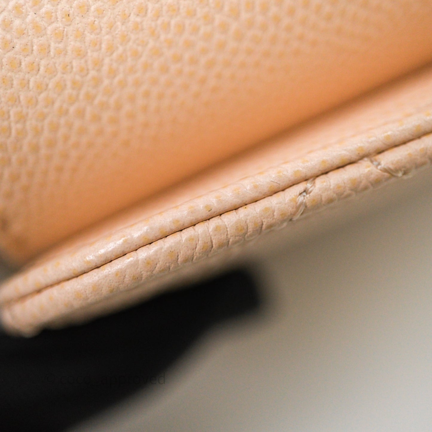 Chanel Small Like The Wallet Flap Quilted Light Beige Pink Caviar Gold Hardware 22C