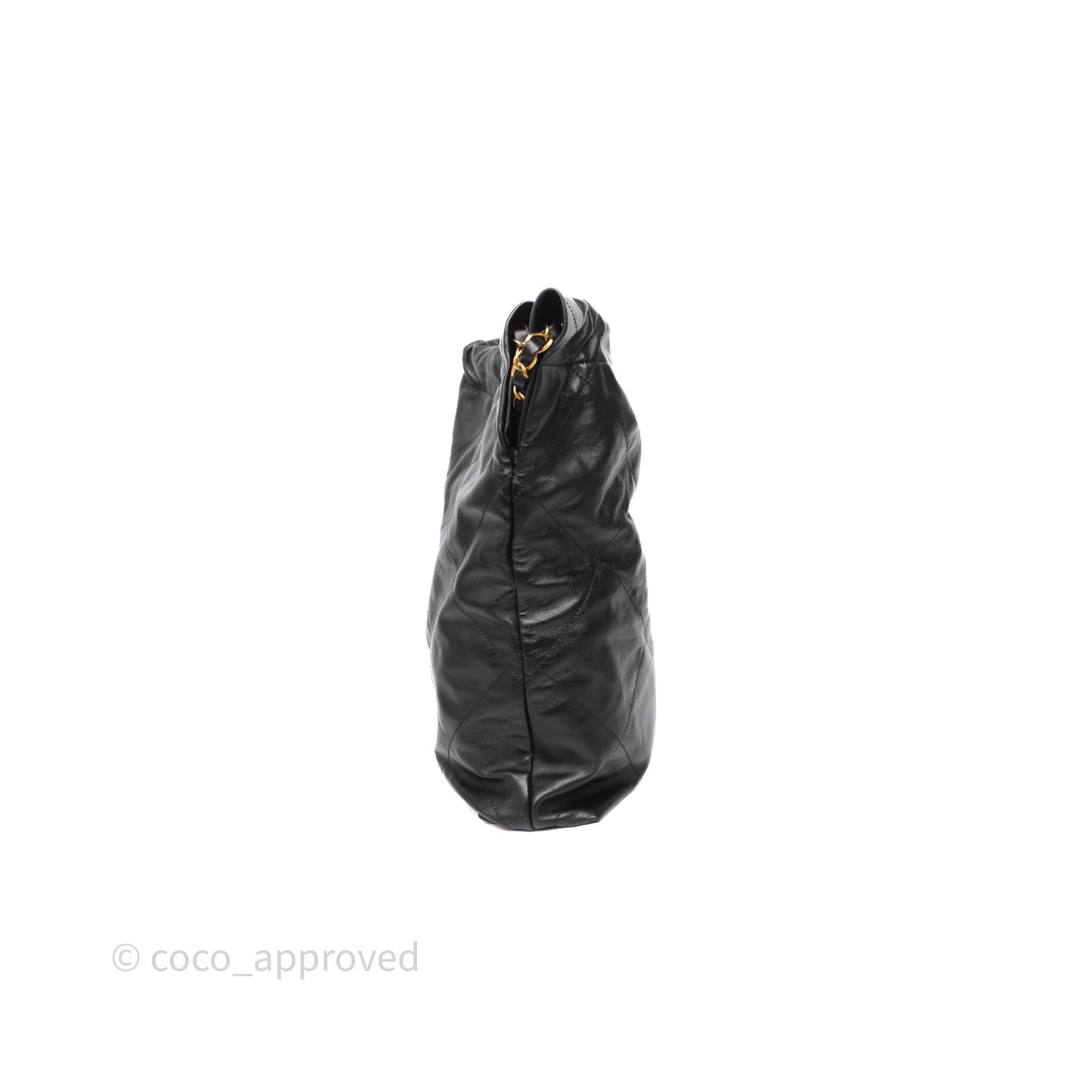 Chanel 22 Bag Medium Black Calfskin Aged Gold Hardware