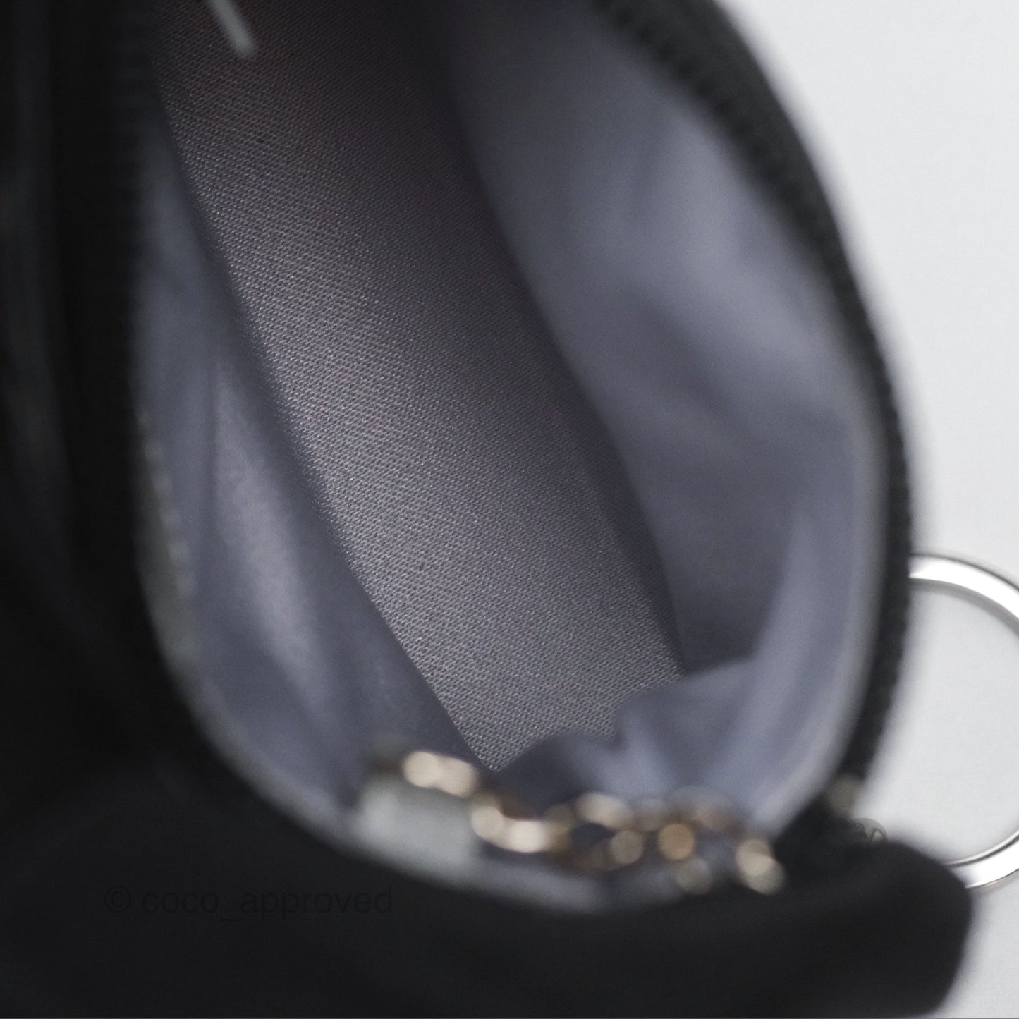 Chanel Key Holder Case Black Camellia Embossed Lambskin Silver Hardware