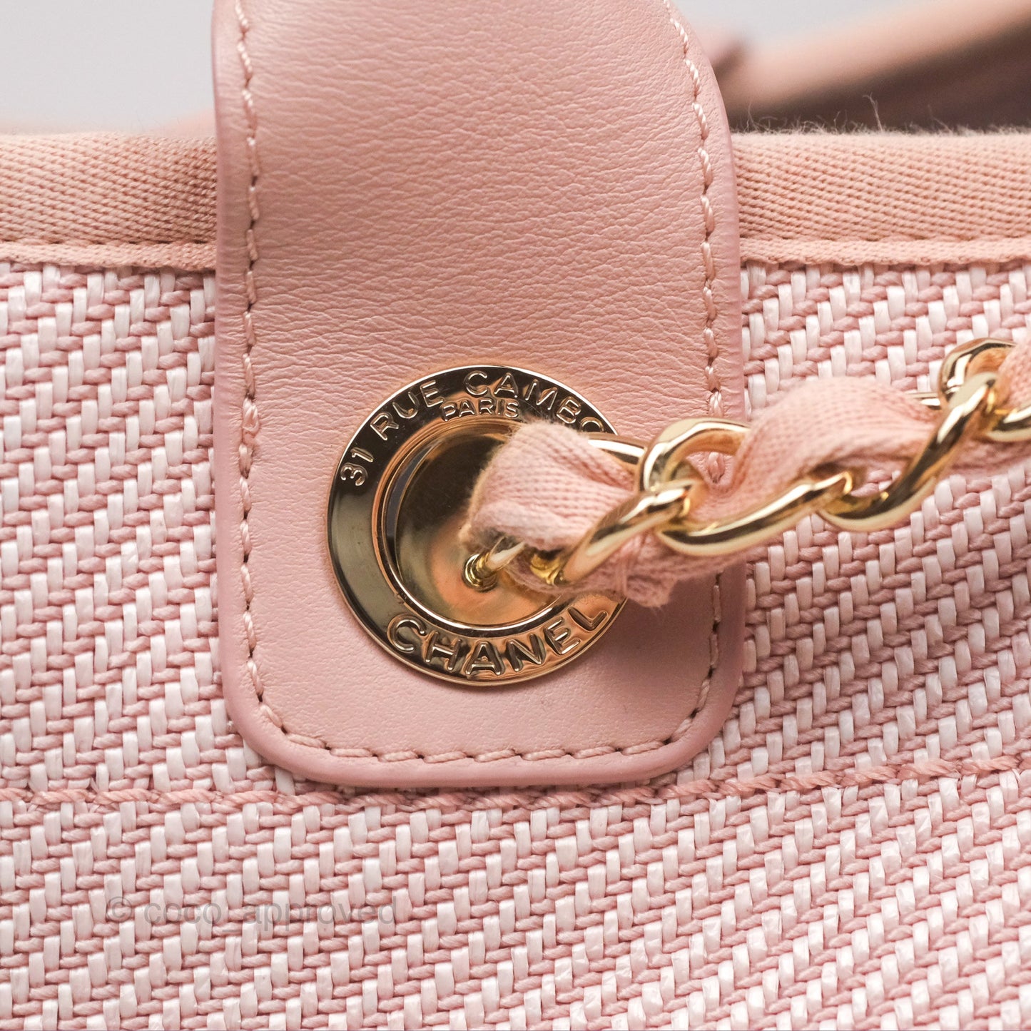 Chanel Large Deauville Pink Canvas 20A