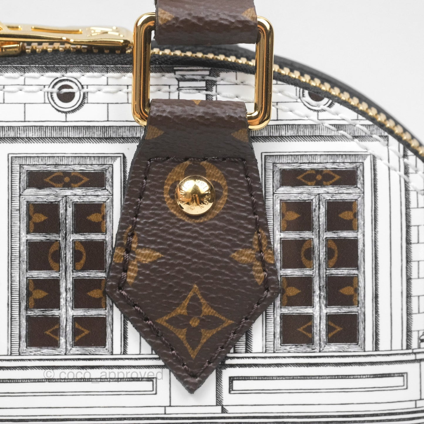 Louis Vuitton Alma BB Fornasetti Handbag Patent Calfskin
