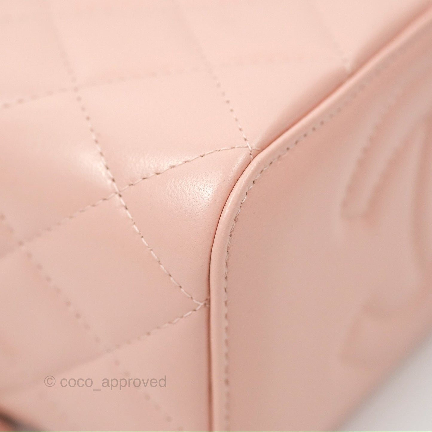 Chanel Vanity Rectangular Top Handle Pink Lambskin Gold Hardware