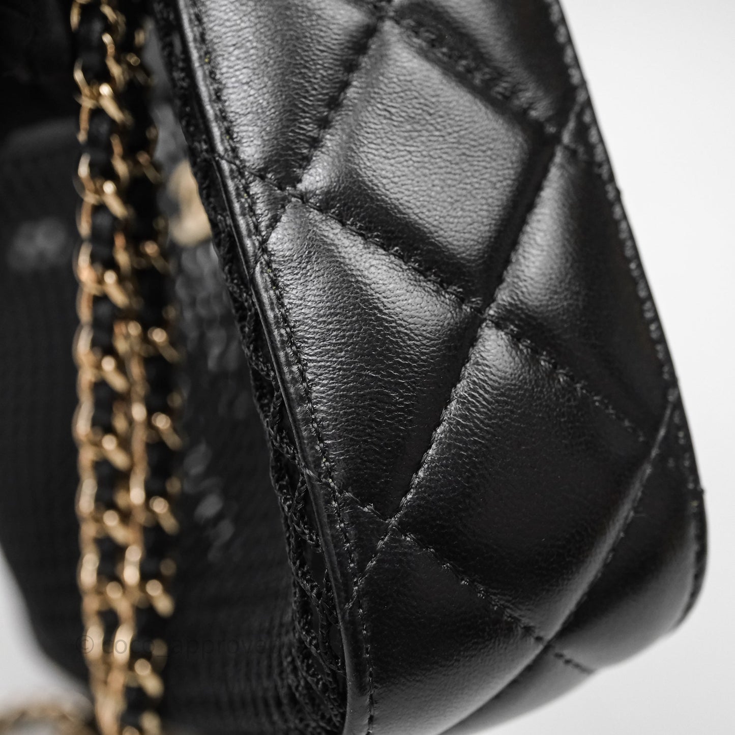 Chanel Mesh Clutch With Chain Black Shiny Lambskin Gold Hardware